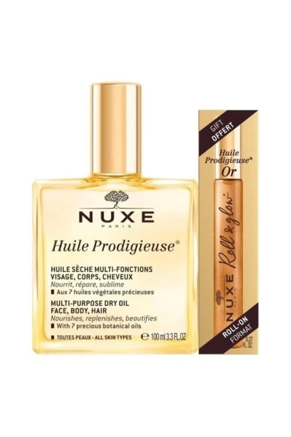 Nuxe Huile Prodigieuse Yüz, Vücut ve Saçlar İçin Nemlendirici Etkili Kuru Bakım Yağı 100ml+ Roll-On