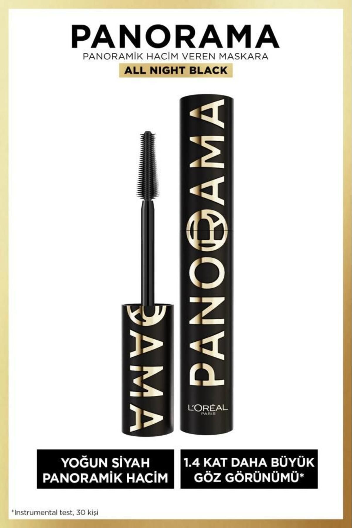 L'Oreal Paris Panorama Hacim Veren 24 Saat Kalıcı All Night Siyah Maskara