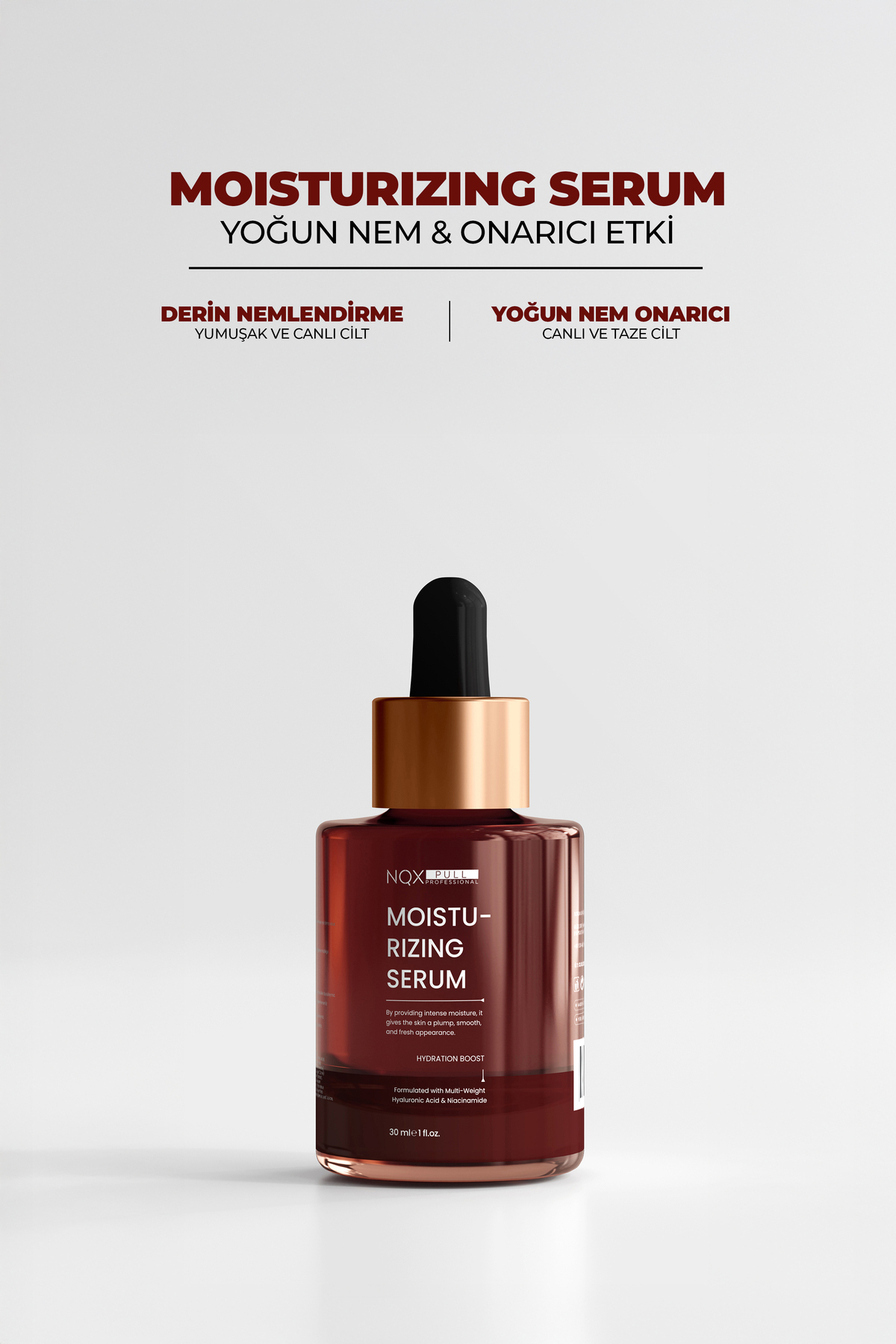 NQX PULL Moısturızıng Serum Nemlendirici & Canlandırıcı Gözenek Sıkılaştırıcı Yoğun Nem Bomba Serum 30 ml