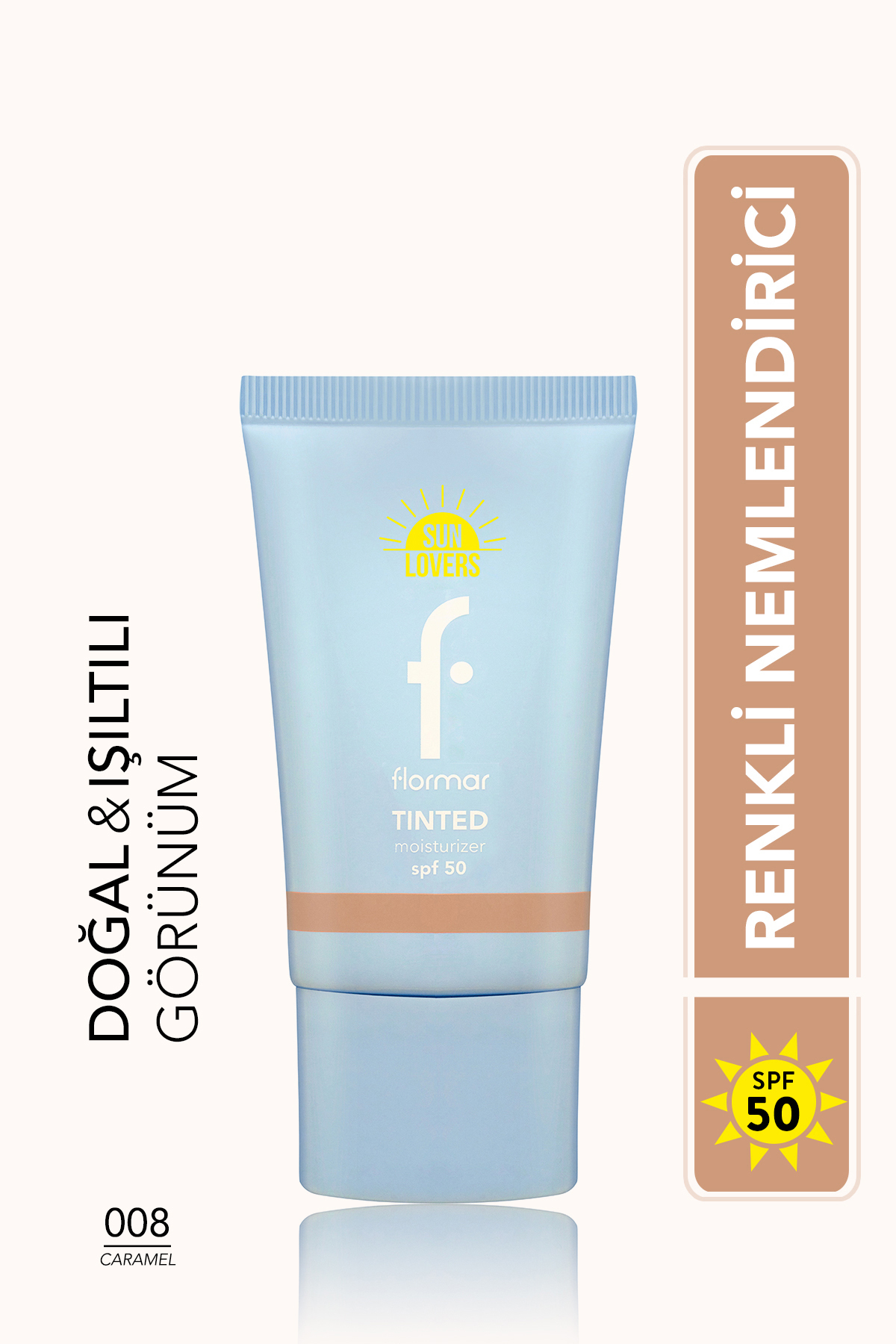 Flormar Sun Lovers Nemlendirici Etkili & Doğal Bitişli Renkli Güneş Koruyucu Spf50-008 Caramel