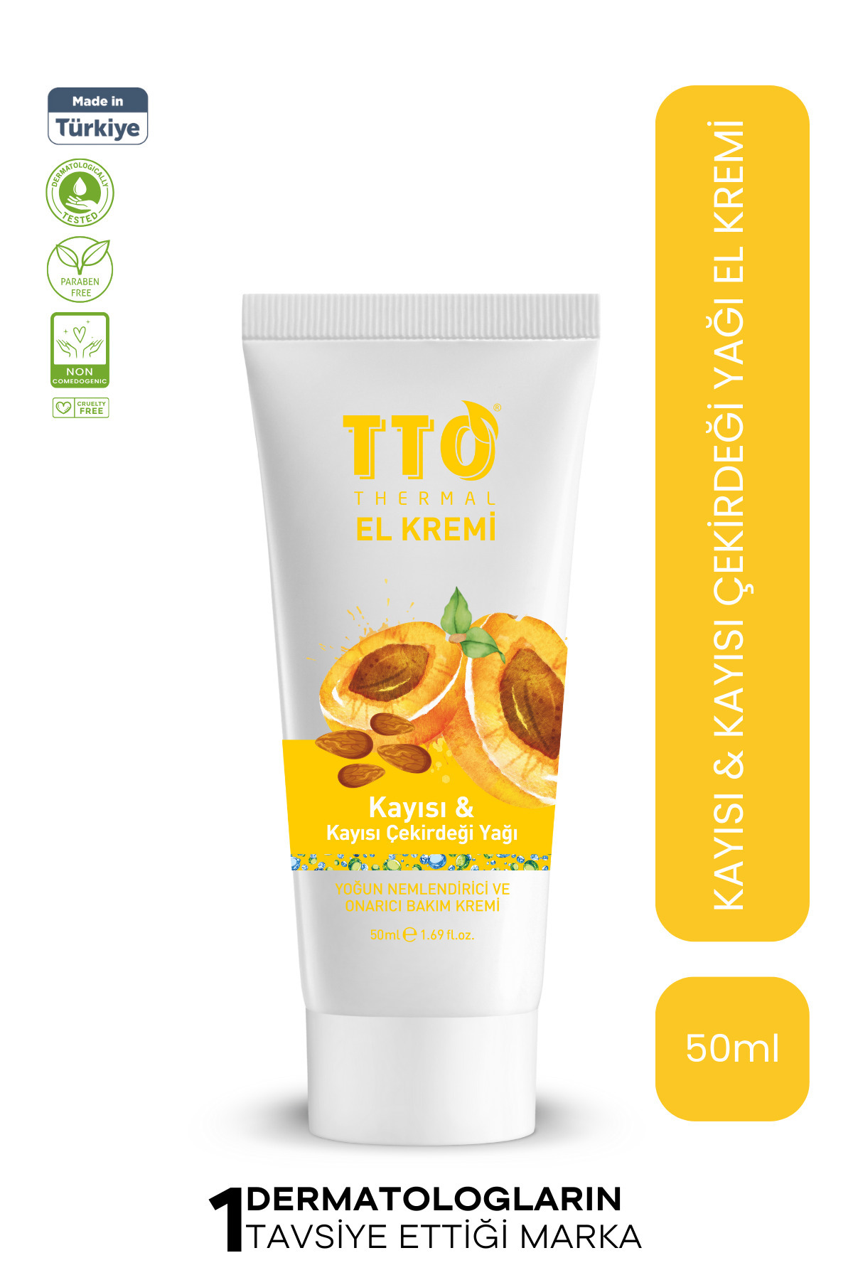 TTO Kayısı Özlü El Kremi – Doğal Nemlendirici & Yumuşatıcı Bakım 50 ml