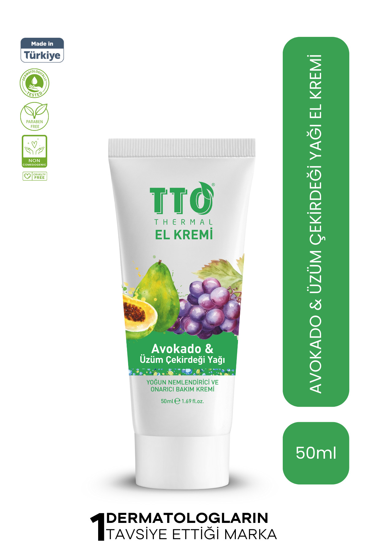 TTO Avokado & Üzüm Çekirdeği Yağlı El Kremi – Besleyici ve Yumuşatıcı Bakım 50 ml