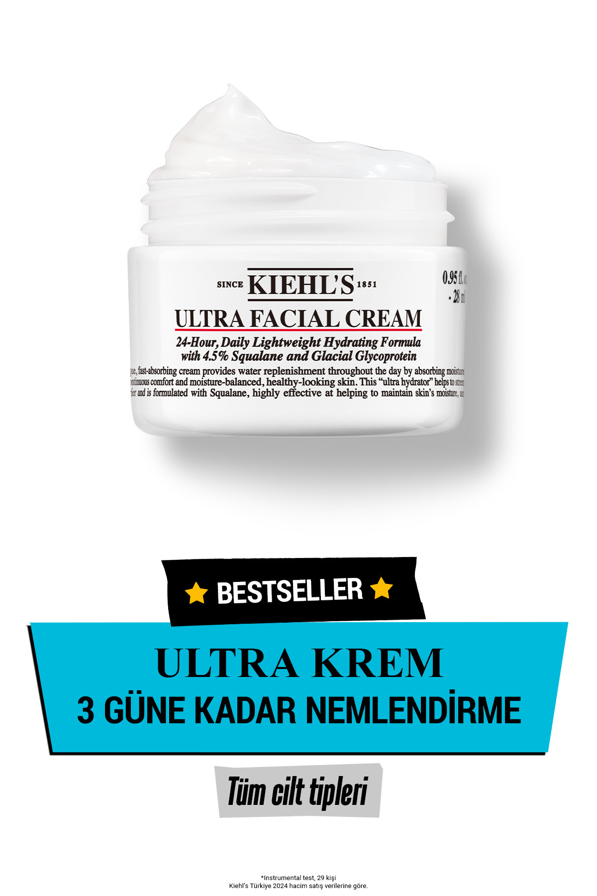 Kiehl's Tüm Cilt Tipleri İçin Cildi Derinlemesine 24 Saate Kadar Süren Nemlendirici Günlük Krem 28ml