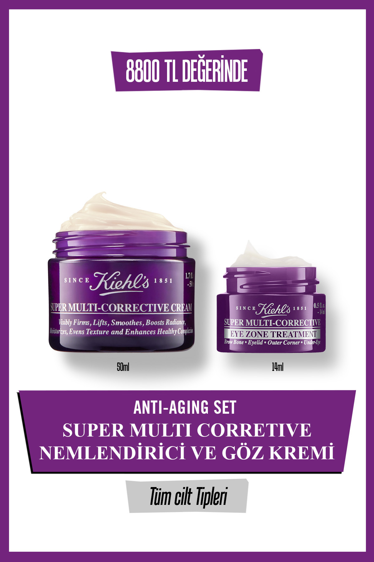 Kiehl's Gözün 4 Bölgesinde Etkili Yaşlanma Karşıtı Göz Kremi Cilt Bakım Seti