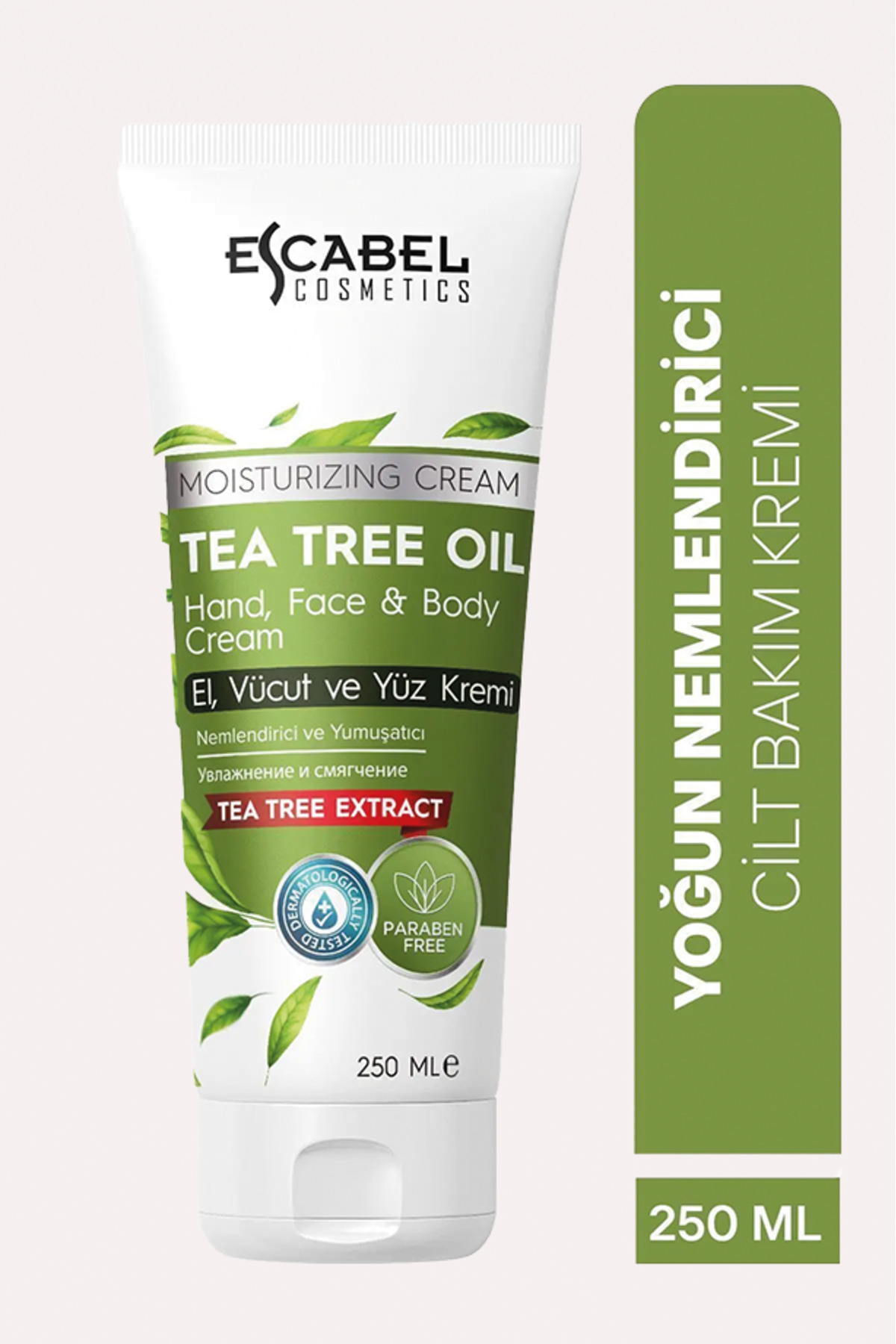 Escabel Çay Ağacı Yağlı Cilt Besleme Ve Nemlendirici Yoğun El, Yüz Ve Vücut Kremi 250ml