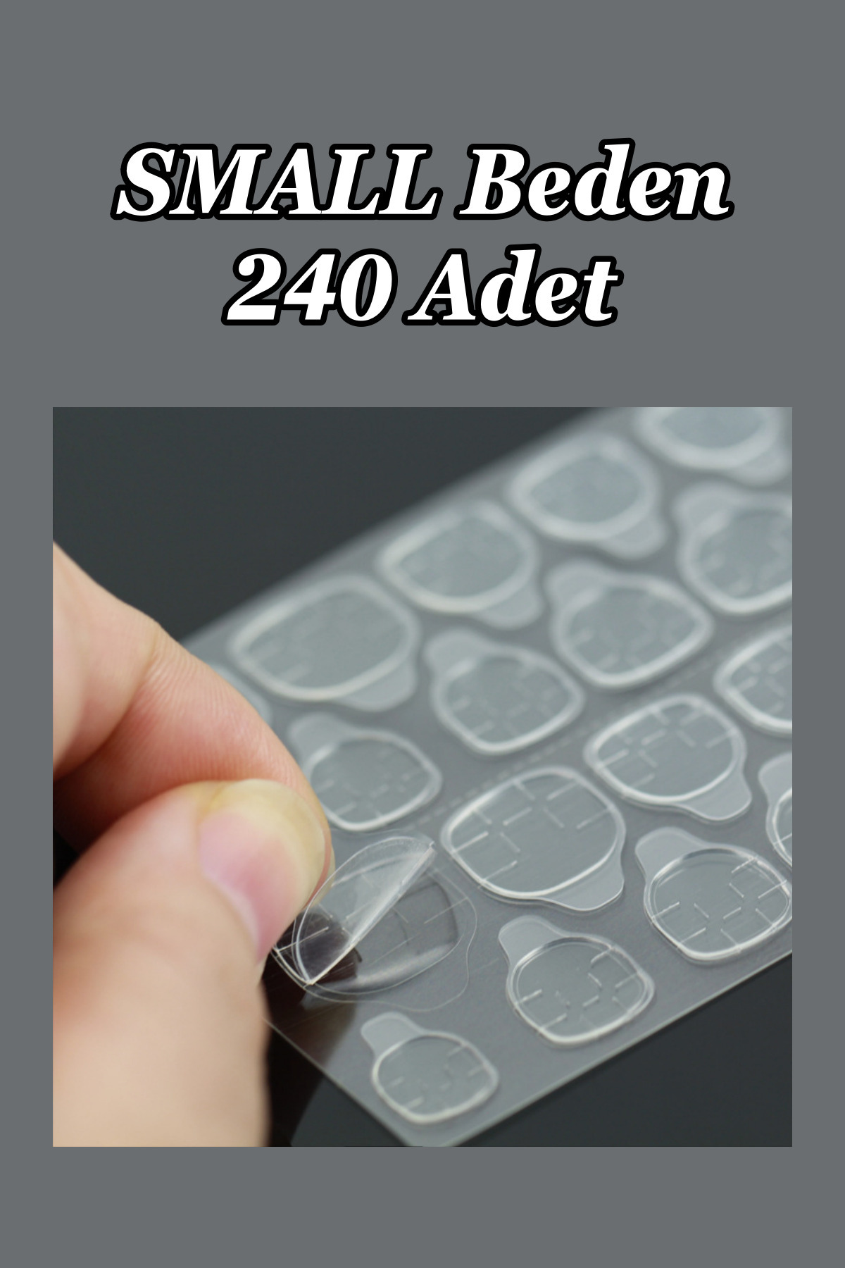 Easy Beauty 240 Adet Small Takma Tırnak Yapıştırıcısı Çift Taraflı Takma Tırnak Yapıştırma Bandı