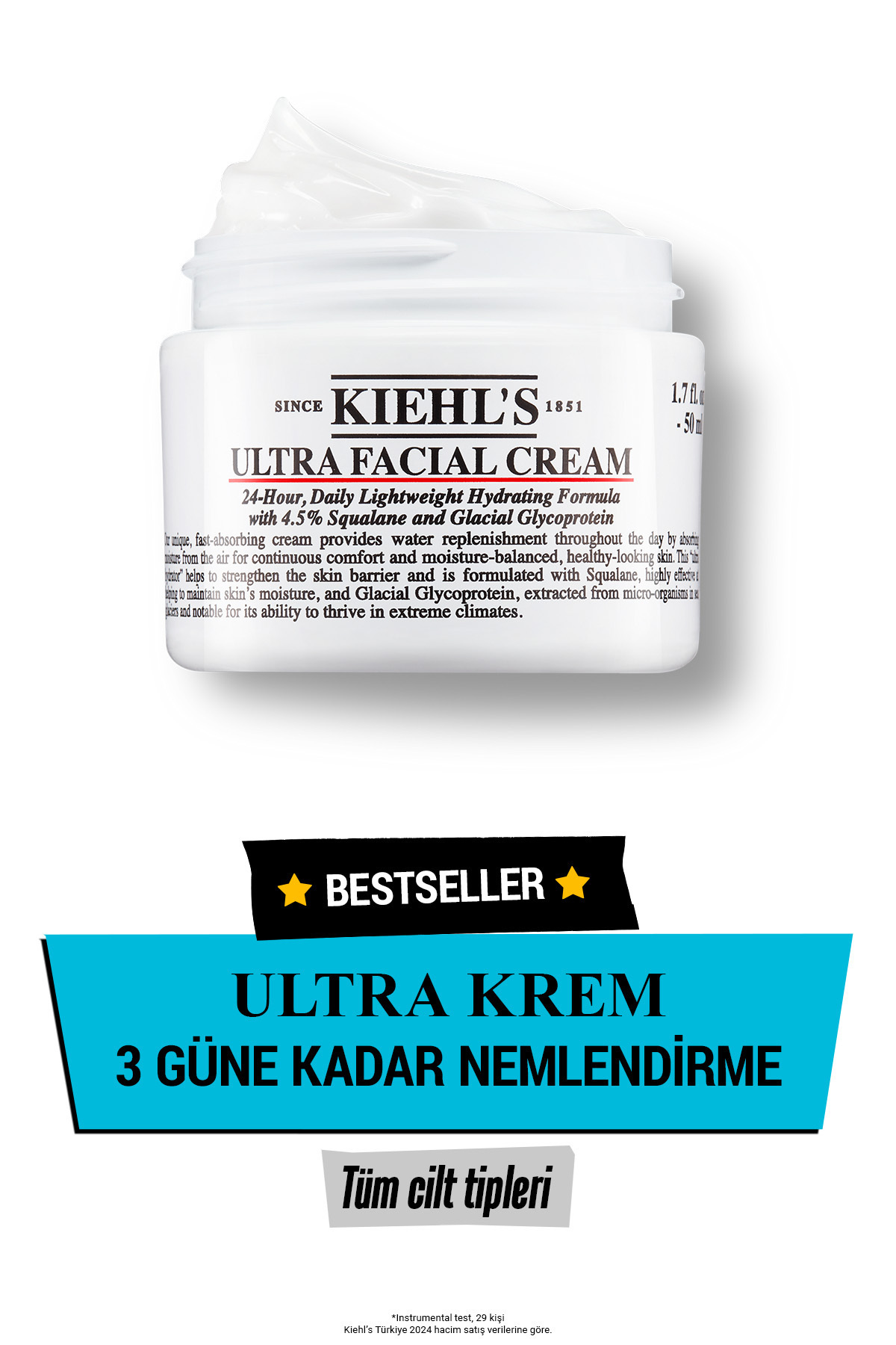 Kiehl's Yumuşak, Pürüzsüz ve Sağlıklı Bir Cilt İçin 24 Saat Süren Bir Nem Desteği Saglayan Bakım Kremİ 50ml