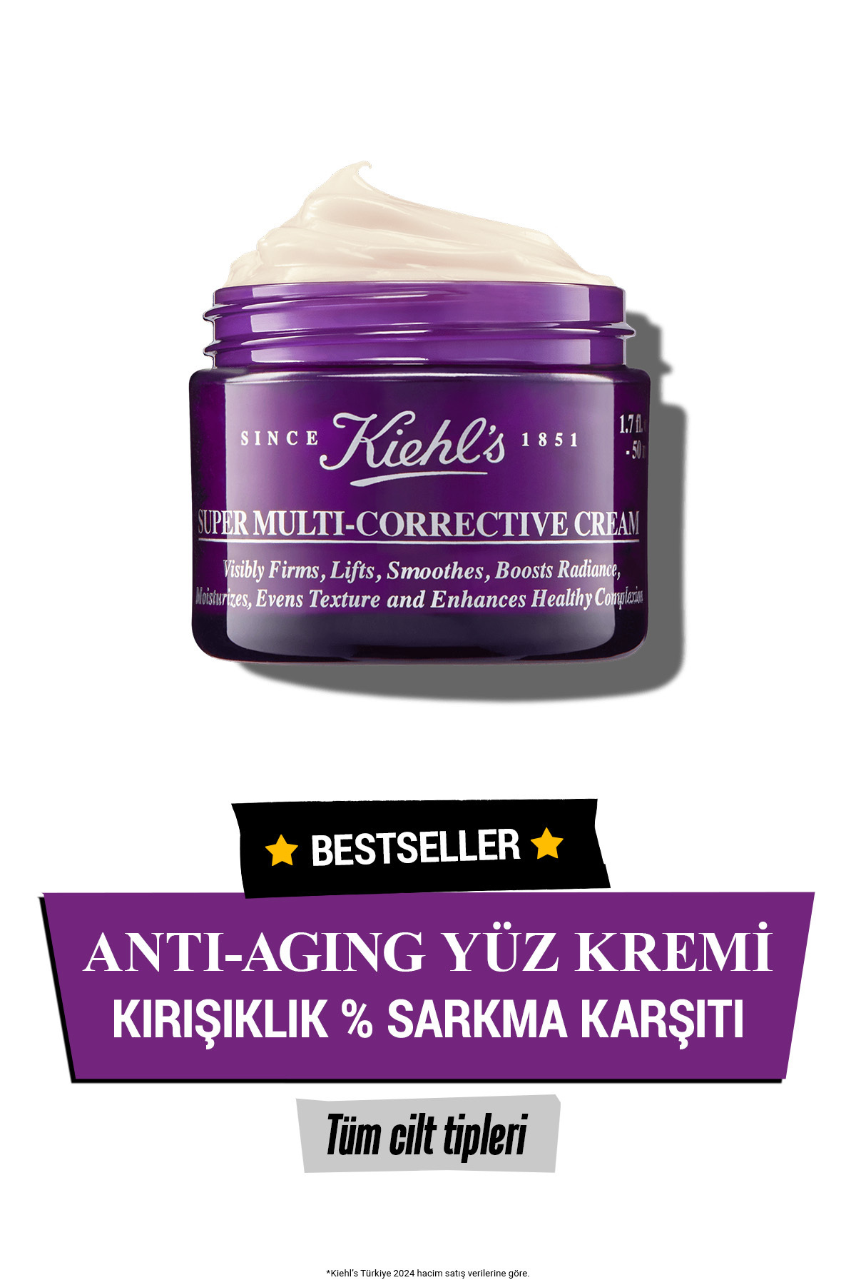 Kiehl's İnce Çizgi ve Kırışıklık Karşıtı Sıkı ve Genç Görünüm Veren 7'li Etki Sunan Bakım Kremi 50ml