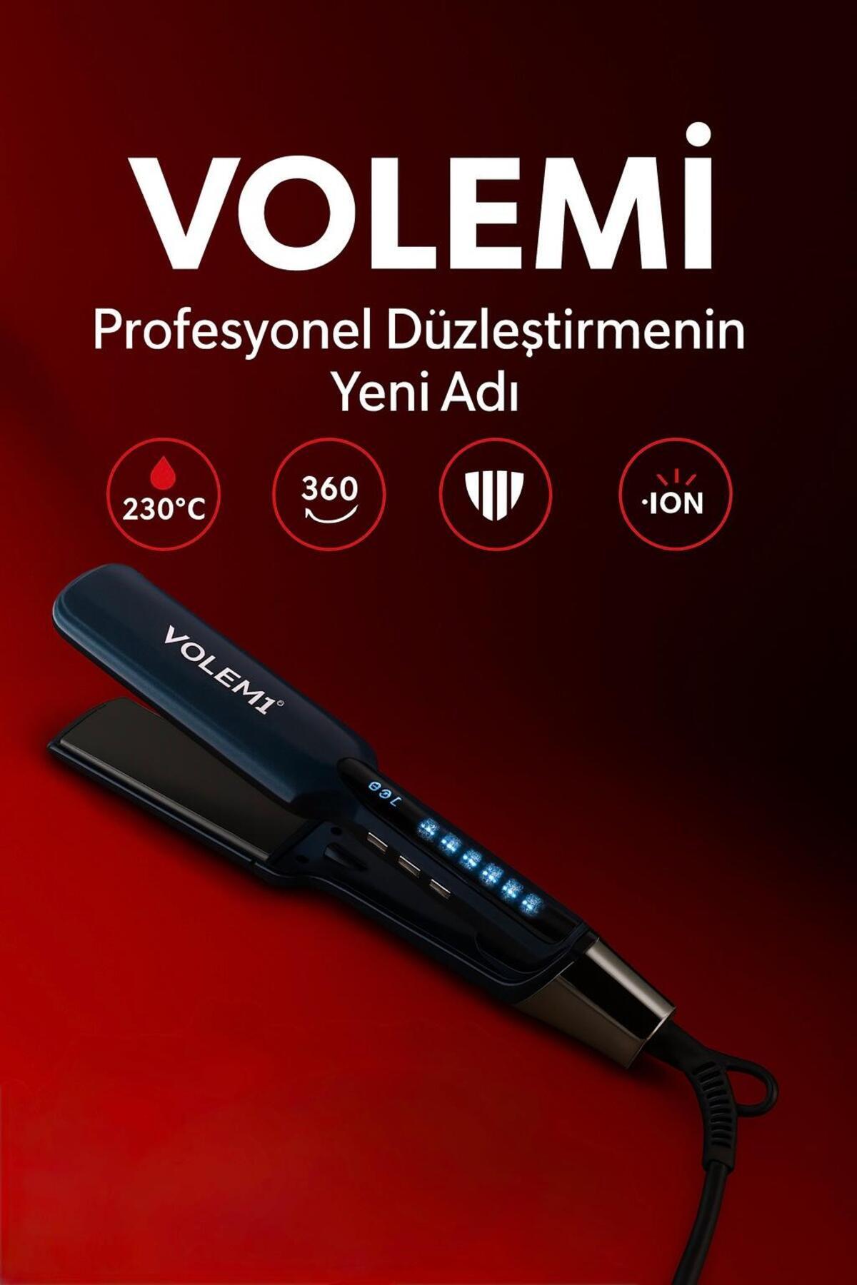 VOLEMİ V-099s GENİŞ Plakalı Saç Düzleştirici | Hızlı Isınma, Dijital LED Ekran, Parlak ve Pürüzsüz Saçlar