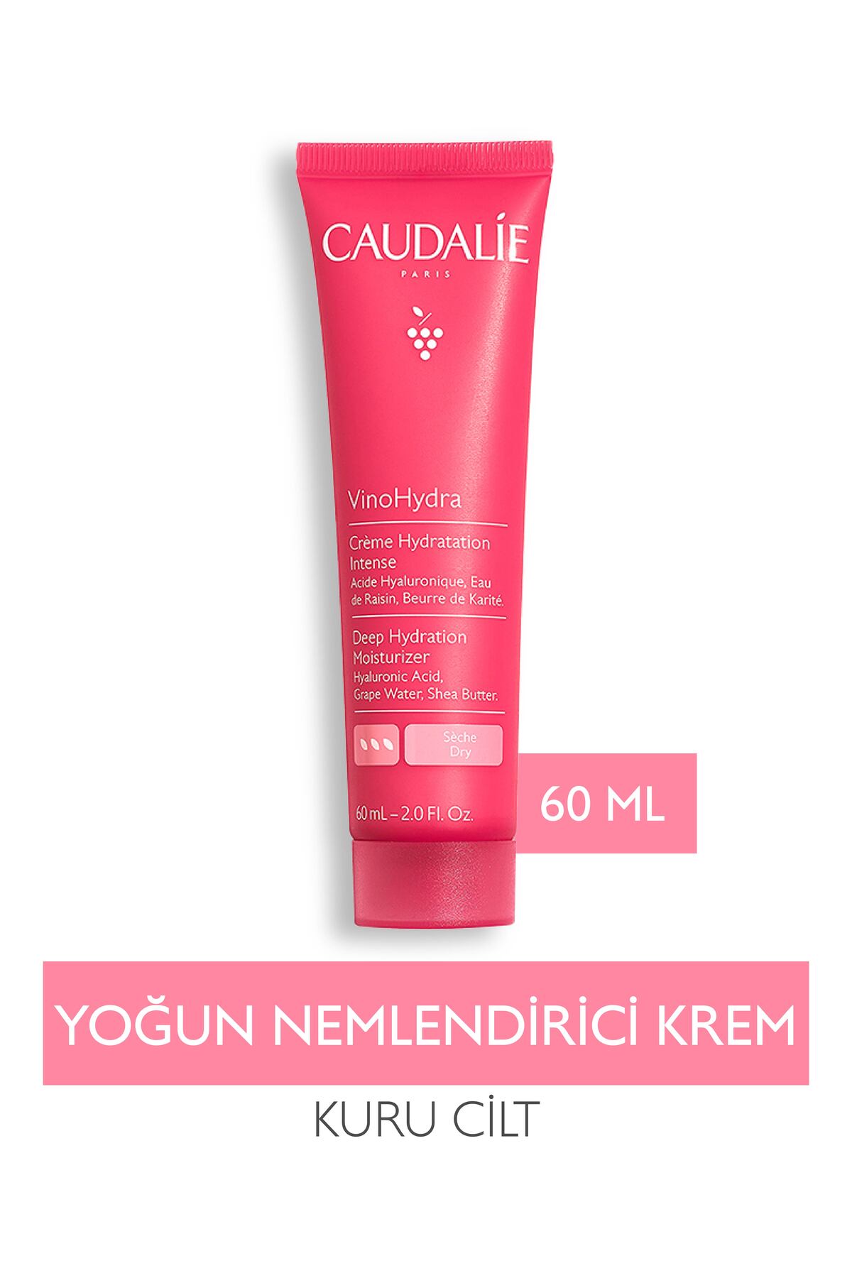 Caudalie VinoHydra Çok Kuru ve Hassas Ciltlere Özel Yoğun Nemlendirici ve Besleyici Bakım Kremi 60ml