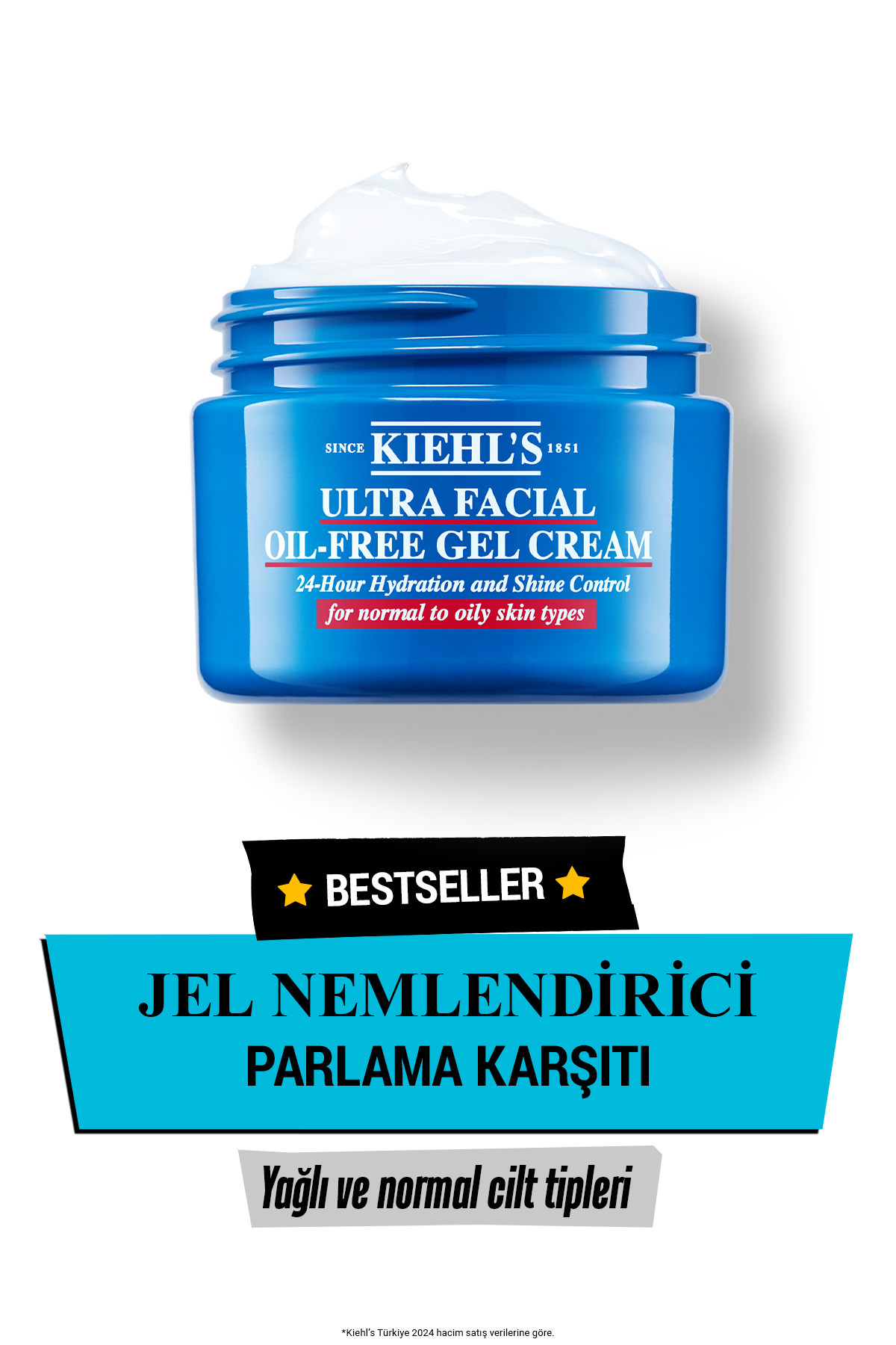 Kiehl's Yağlı ve Normal Ciltler İçin Parlamayı Azaltan, Ferahlatıcı ve Nemlendirici Jel Krem 50ml