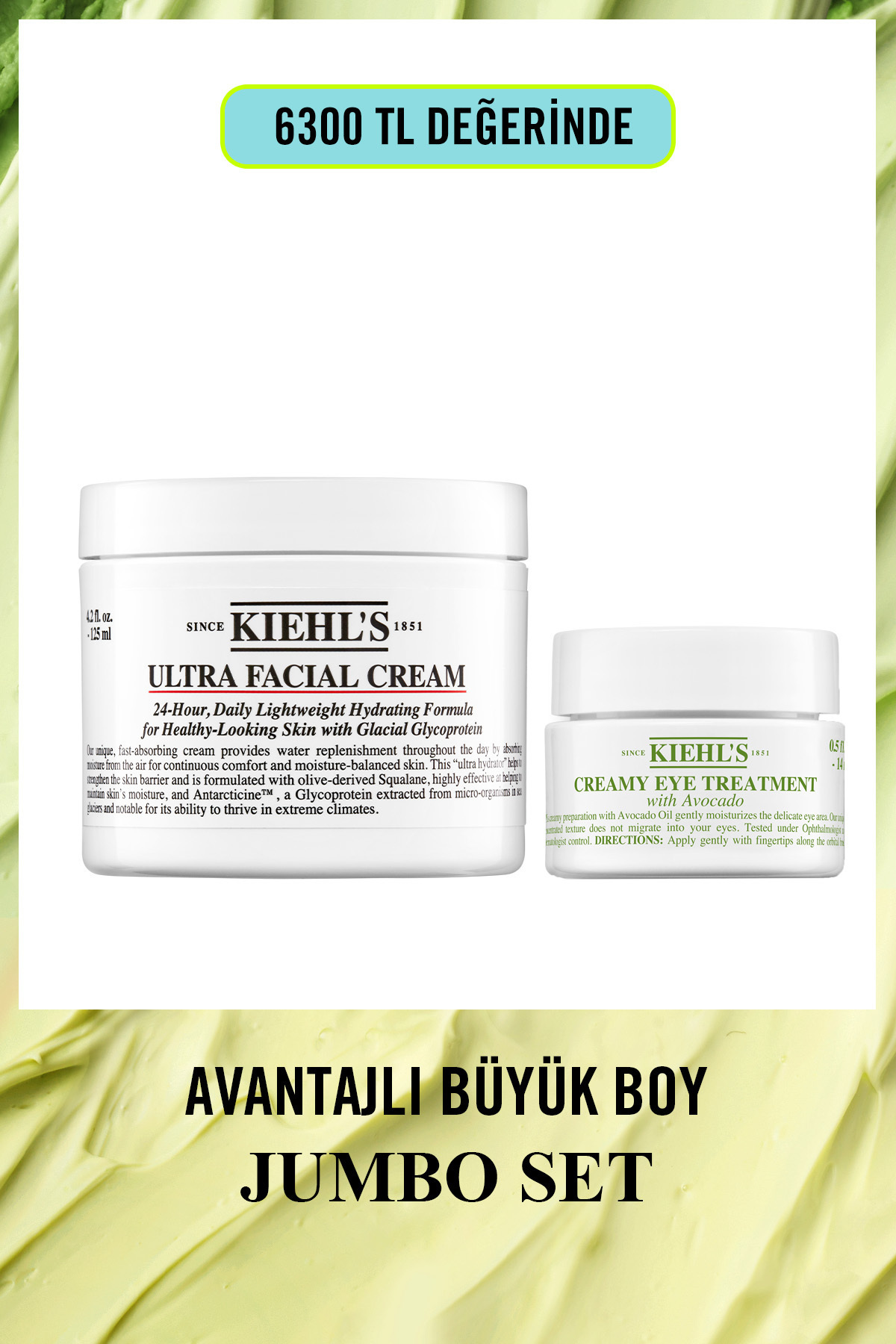 Kiehl's Avokado Yağı İçerikli Ultra Nemlendirici ve Göz Kremi Yoğun Nem İkilisi Seti