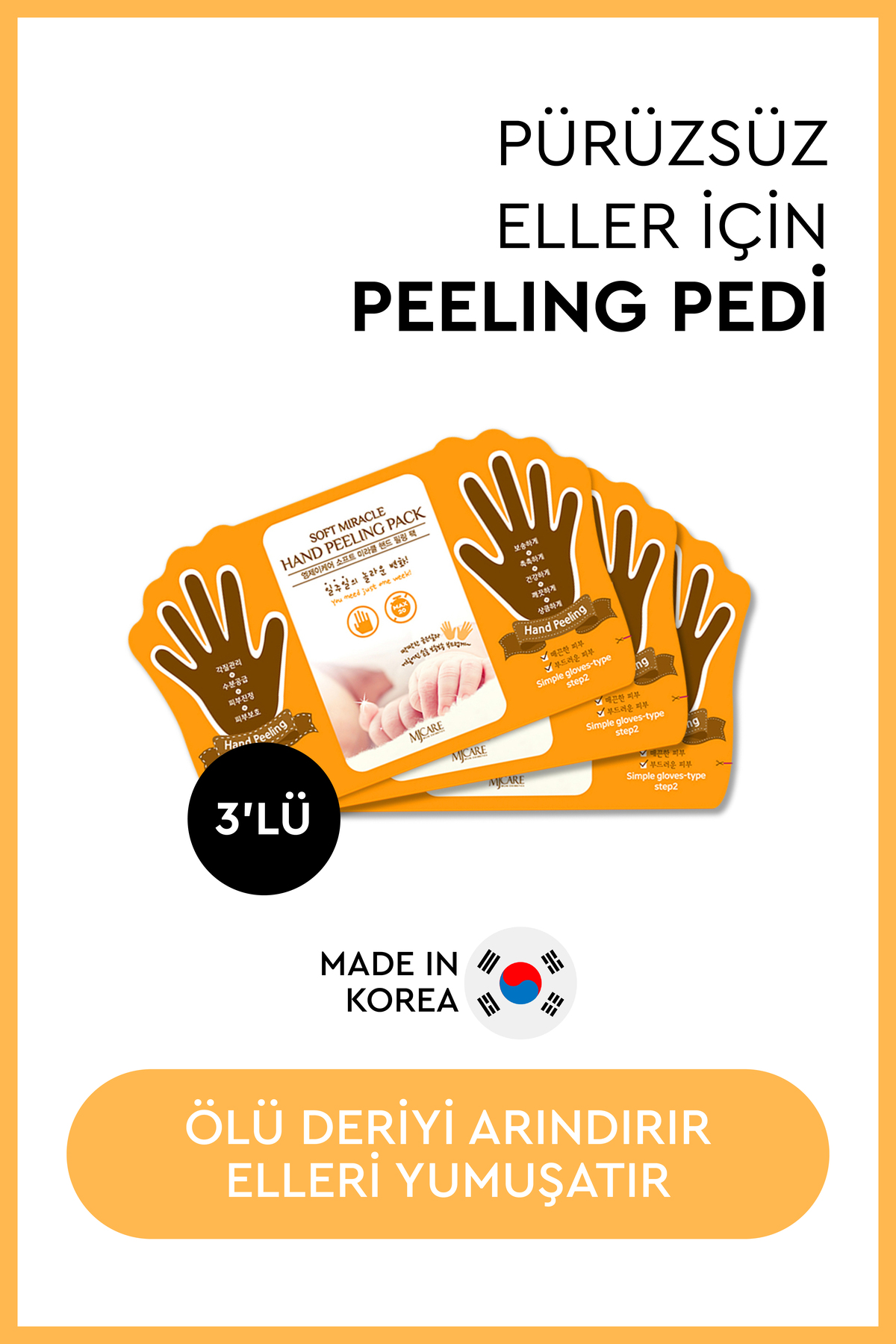 Mjcare Hand Peeling - Soyulan El Peeling Maskesi 3'lü