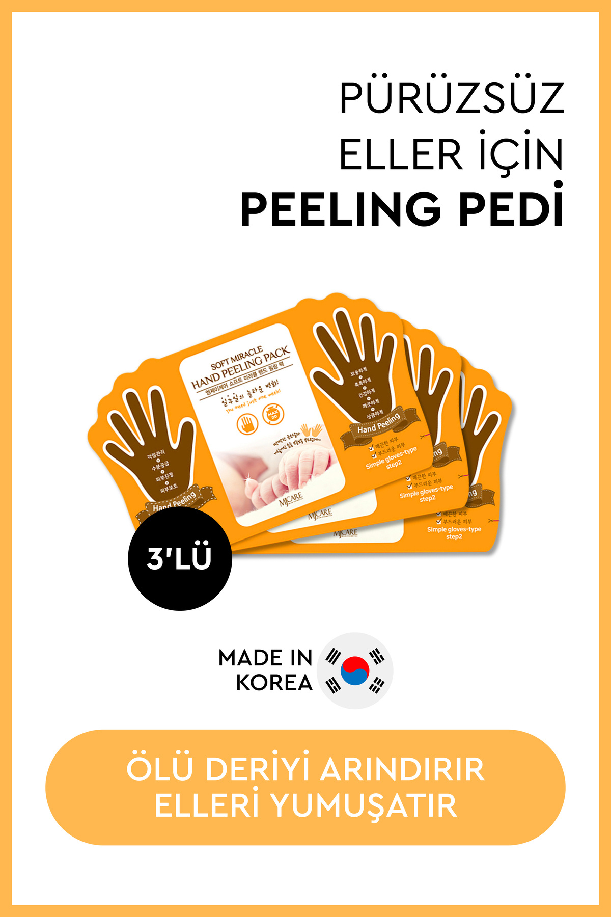 Mjcare Hand Peeling - Soyulan El Peeling Maskesi 3'lü