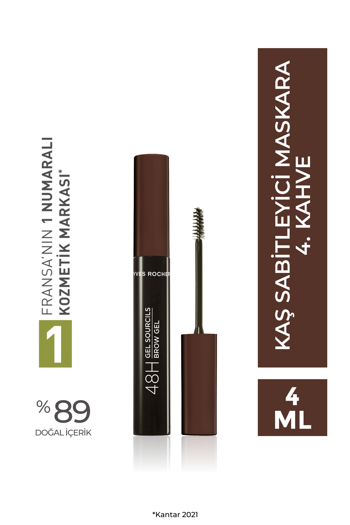 Yves Rocher Kaş Şekillendirici Sabitleyici Ve Boşluk Doldurucu Profesyonel Maskara 4ml-KAHVE