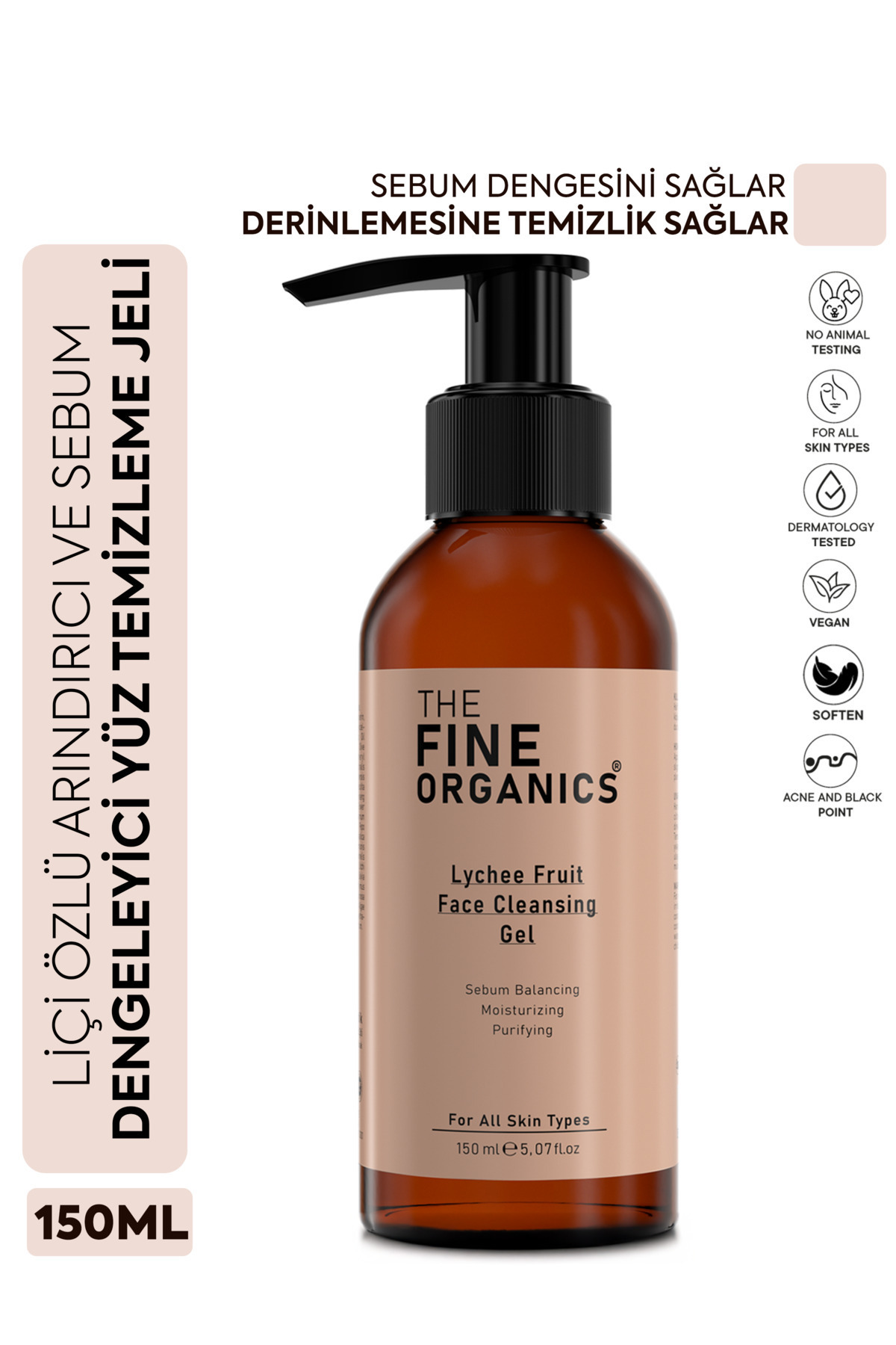 THE FINE ORGANICS Liçi Özlü Arındırıcı & Sebum Dengeleyici Yüz Temizleme Jeli 150ml