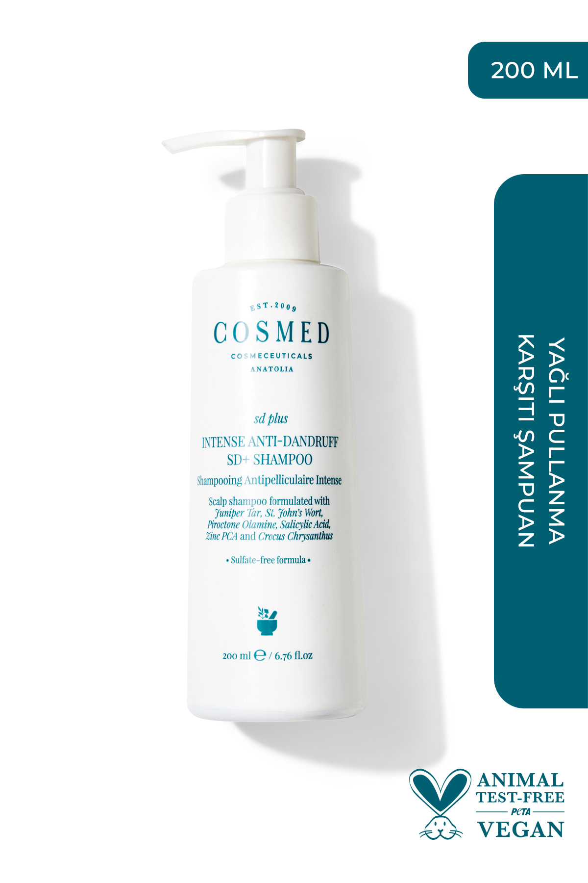 COSMED Yağlı Pullanma Karşıtı Şampuan/INTENSE ANTI-DANDRUFF SD+ SHAMPOO 200 ml