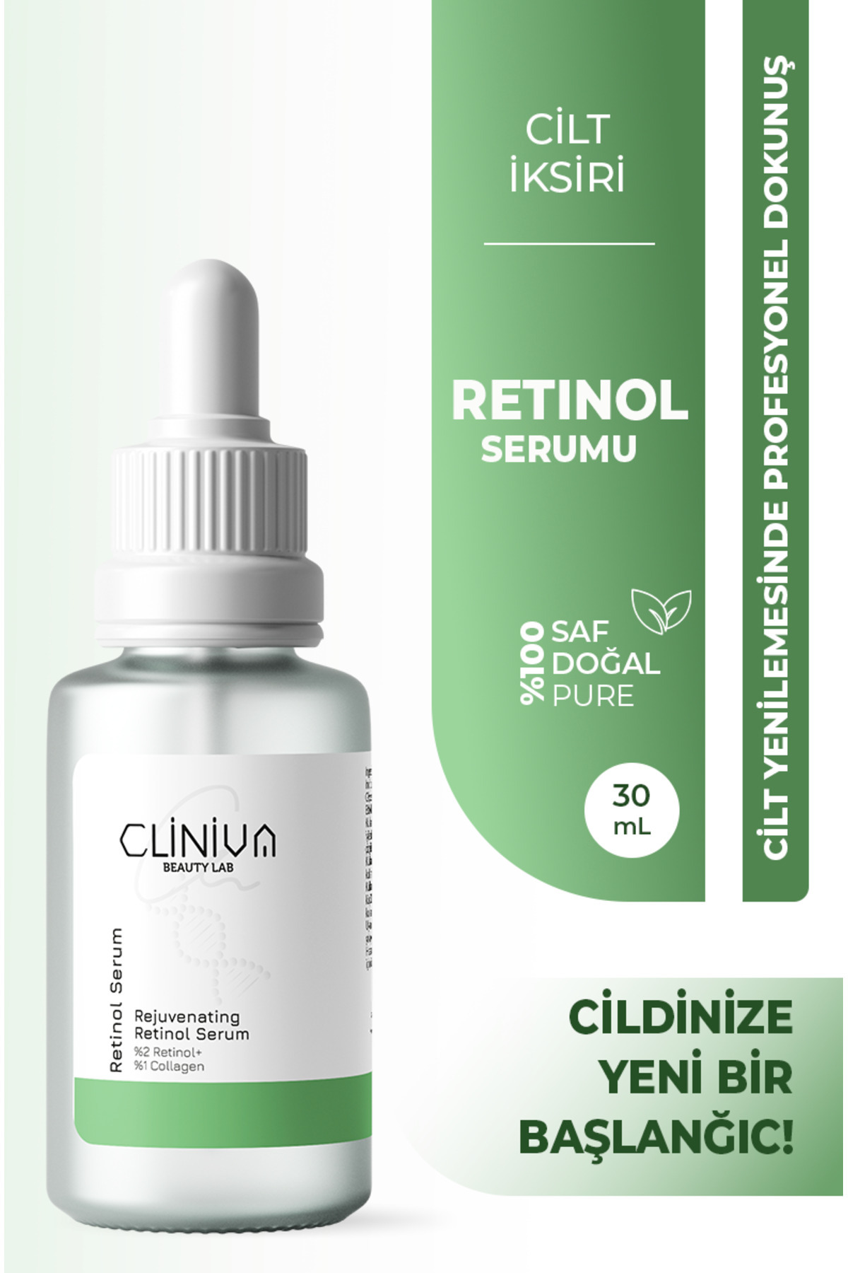 cliniva Gençlik İksiri – Retinol Serum 30 ml | Kırışıklık Karşıtı & Cilt Yenileyici İlk Günde Etki