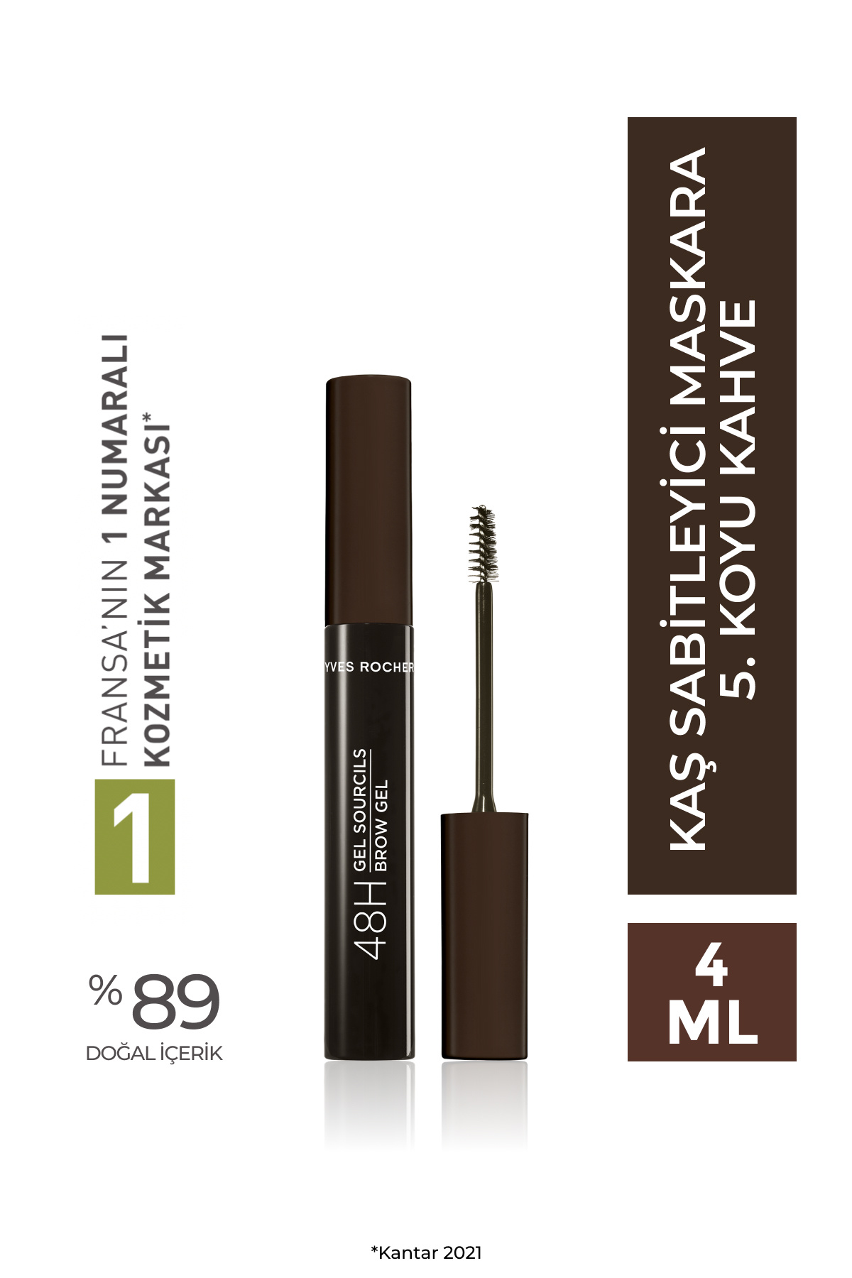 Yves Rocher KOYU KAHVE Kaş Sabitleyici ve Şekillendirici Maskara 4 ml