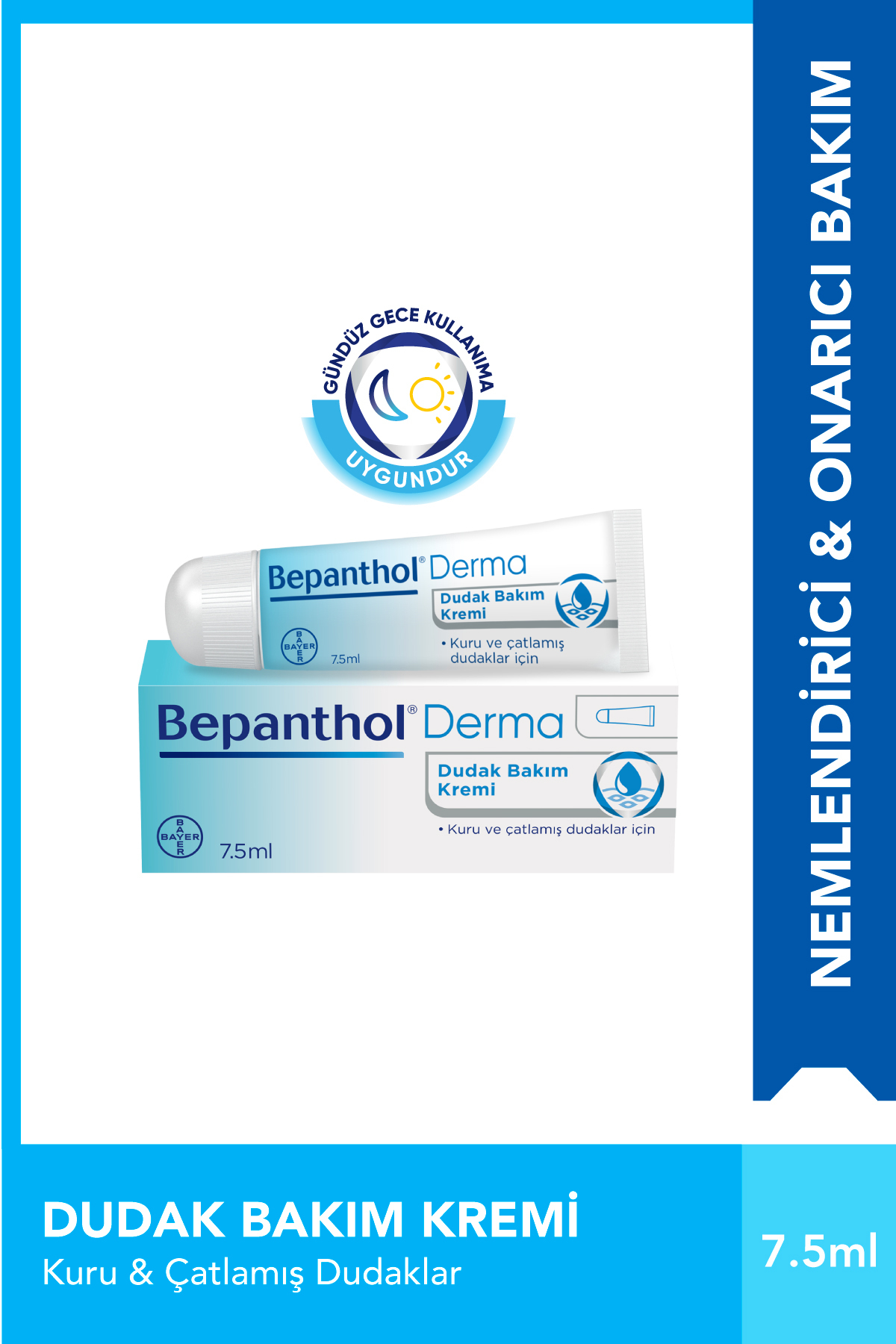 Bepanthol Dudak Bakım Kremi 7,5 ml L Kuru Ve Çatlamış Dudaklar Için Günlük Yoğun Nemlendirici