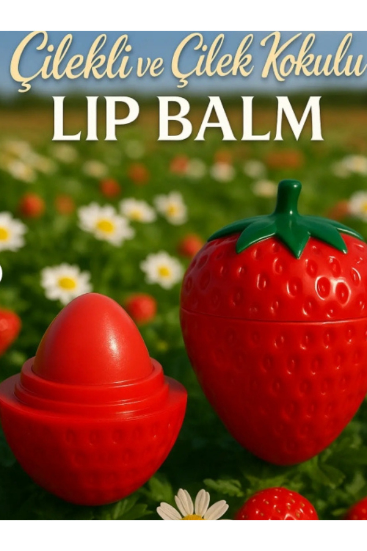 Acarlar Ticaret ÇİLEK KOKULU, ÇİLEK GÖRÜNÜMLÜ LİP BALM RUJ