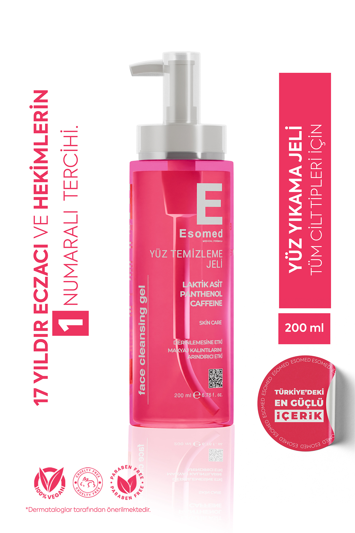 Esomed Yüz Temizleme Jeli Tüm Cilt Tipleri İçin Arındırıcı, Nemlendirici ve Gözenek Sıkılaştırıcı Jel 200ml