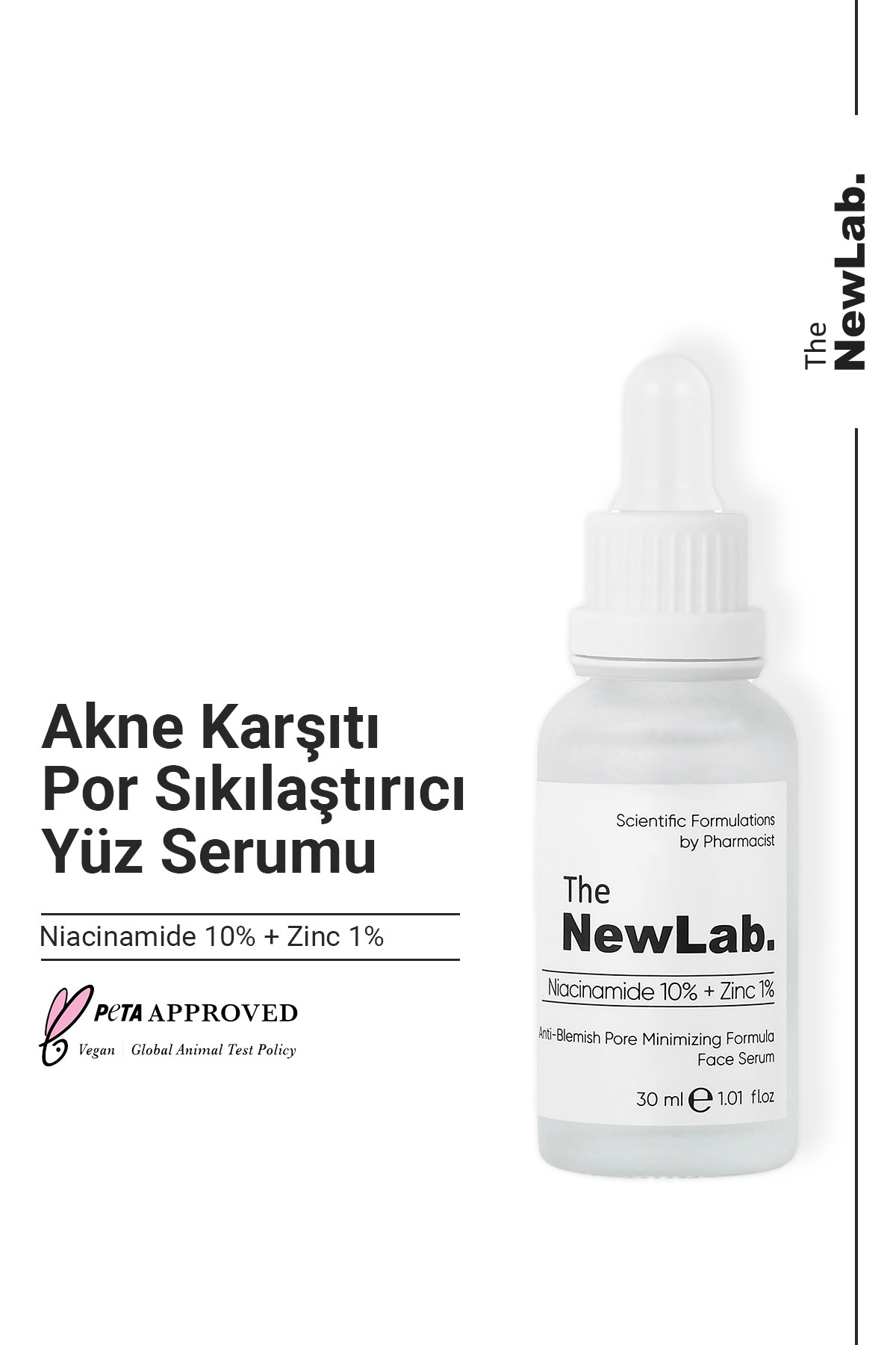 The NewLab Gözenek Sıkılaştırıcı Ve Sivilce Karşıtı Cilt Bakımı Serumu 30 ml (NİACİNAMİDE 10% ZİNC 1%)