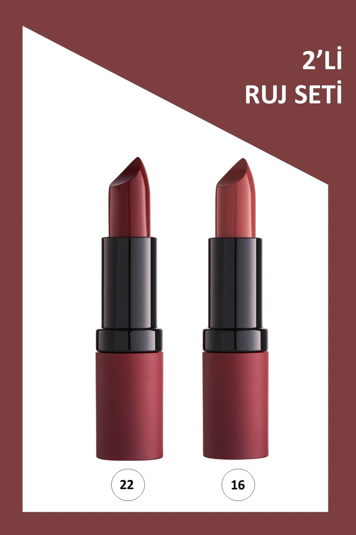 Golden Rose Velvet Matte Lipstick 2'li Ruj Seti - No: 22-16