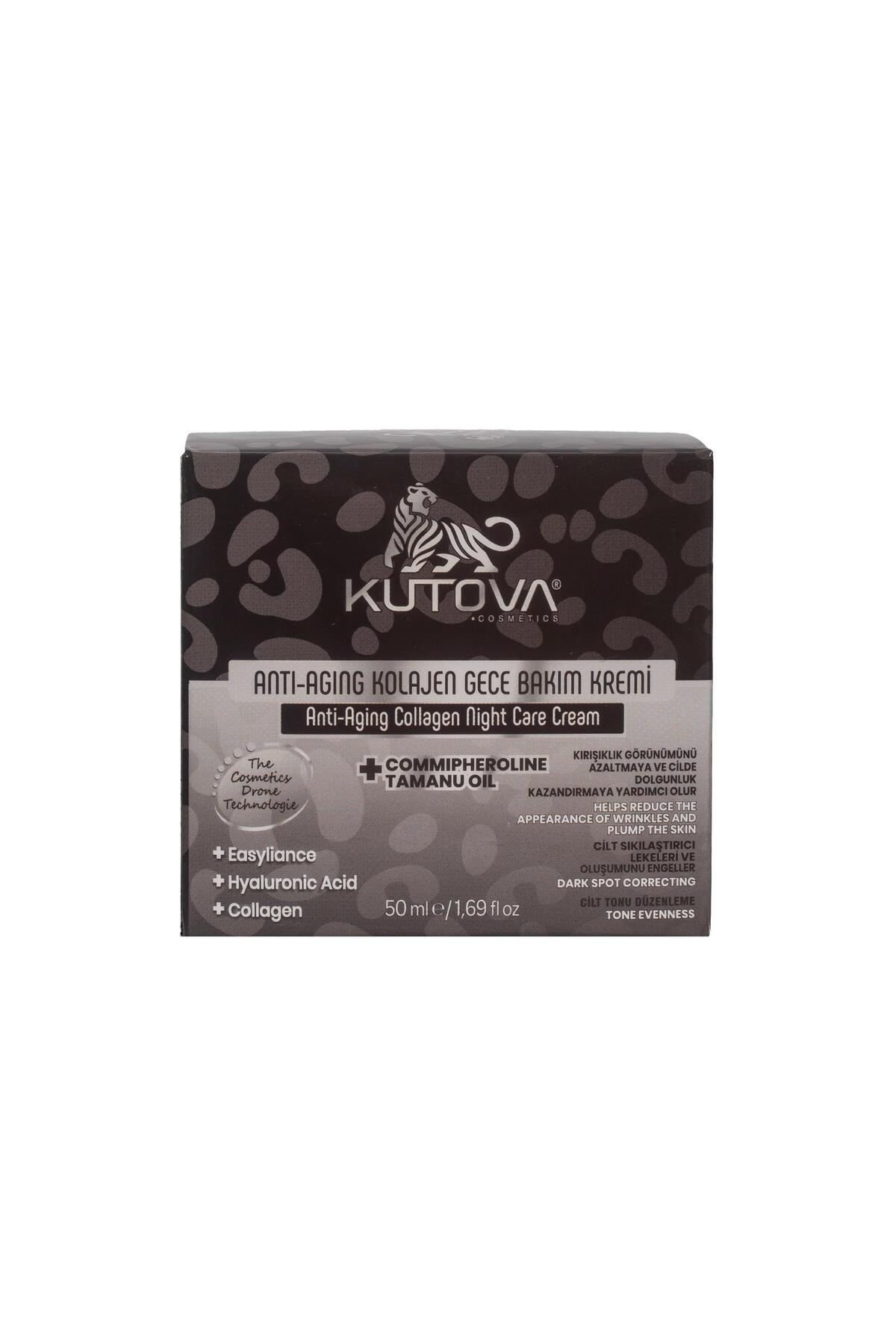 Kutova Cosmetics Botox Etkili Anti-Aging,Kırışıklık Karşıtı,Leke Karşıtı,Yoğun Onarım Sağlayan Gece Bakım Kremi