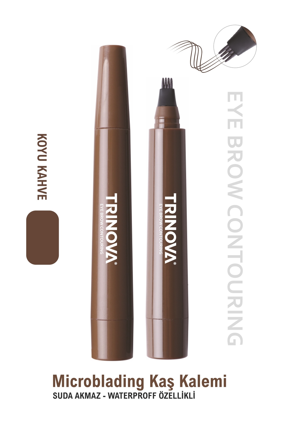 Trinova Koyu Kahve Microblading Etkili Kaş Kalemi Jumbo Boy