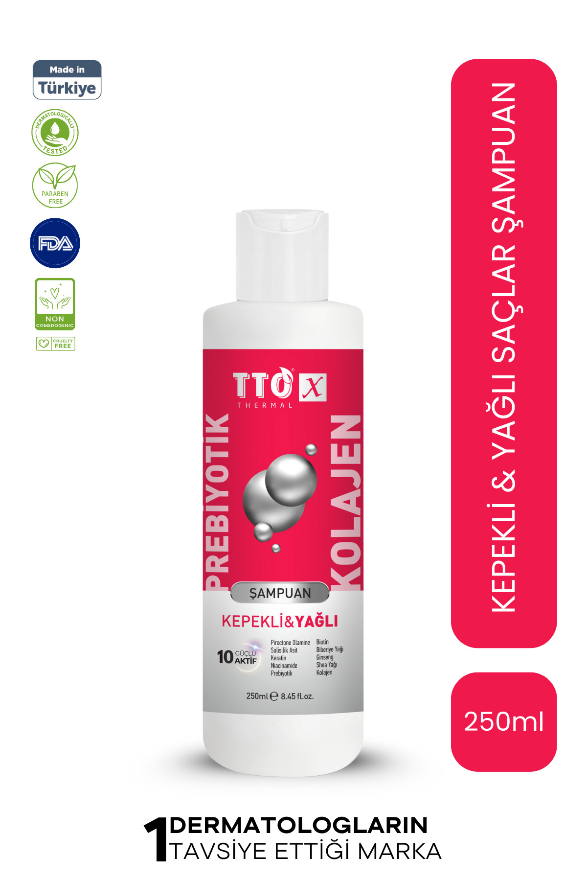 TTO -x Prebiyotik & Kolajen Kepekli Ve Yağlı Saçlar Şampuan 250ml