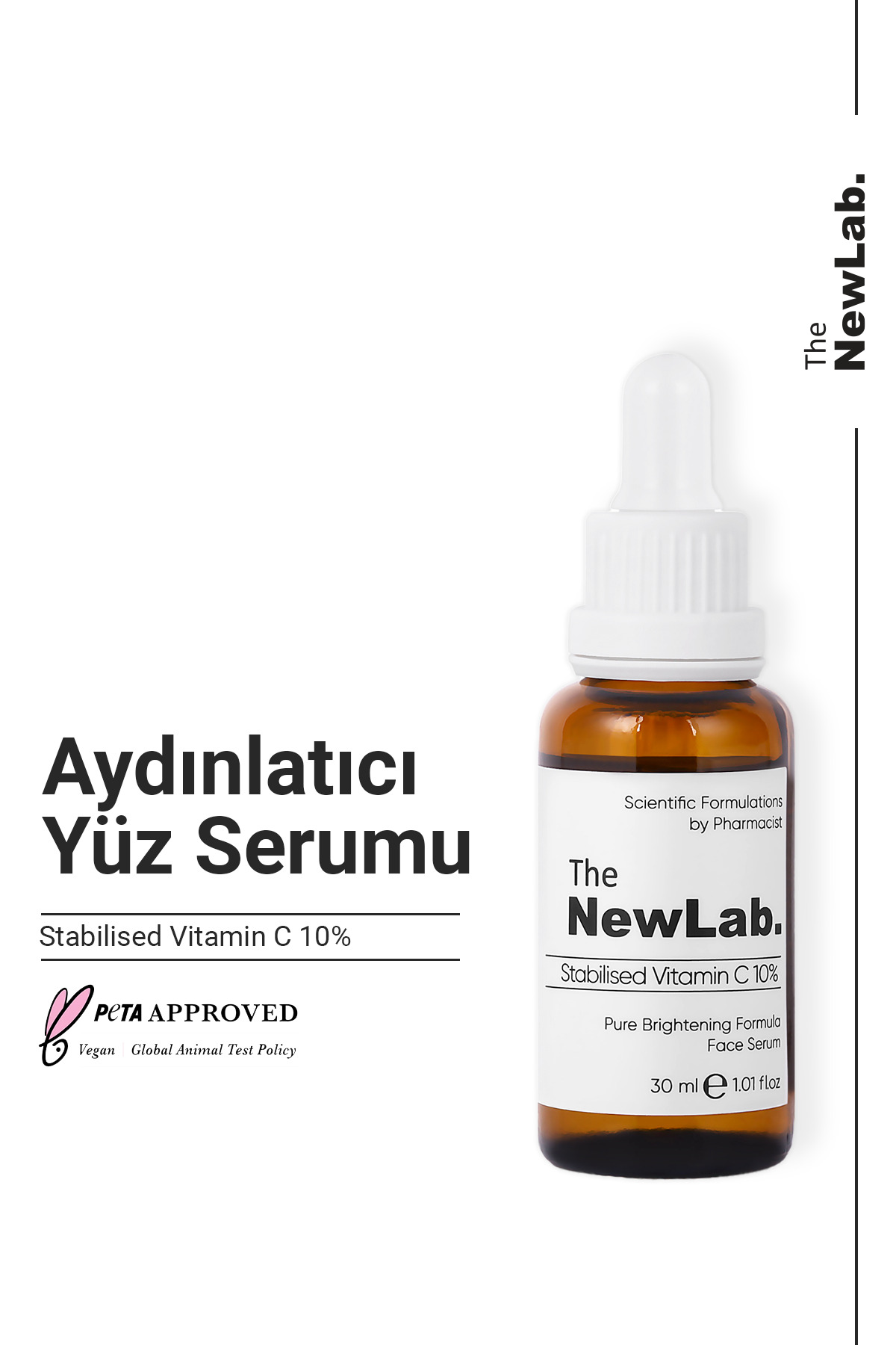 The NewLab Aydınlatıcı Cilt Tonu Eşitleyici C Vitamini Serum( %10 Ascorbic Acid, Niacinamide, Panthenol) Nl02