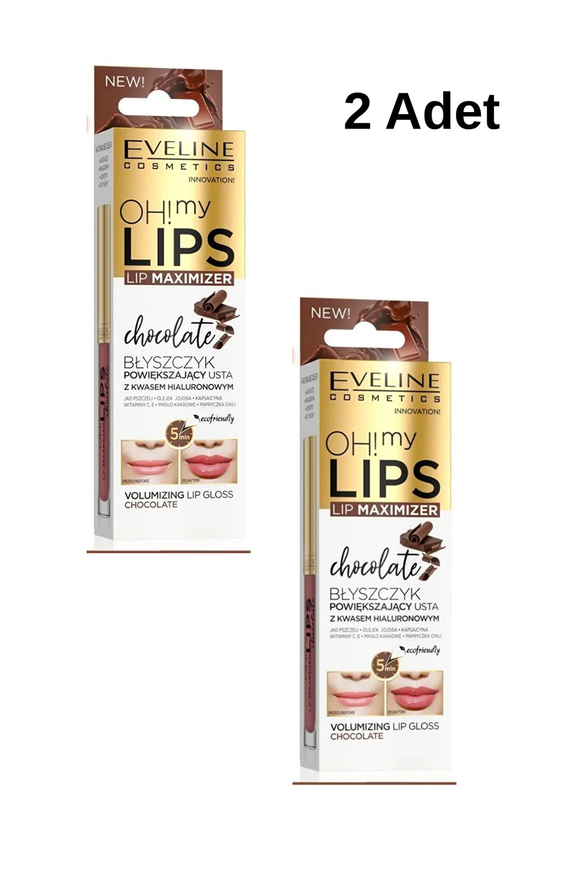 Eveline Cosmetics Oh! My Lips! Çikolatalı Dudak Dudak Parlatıcısı 2 Adet