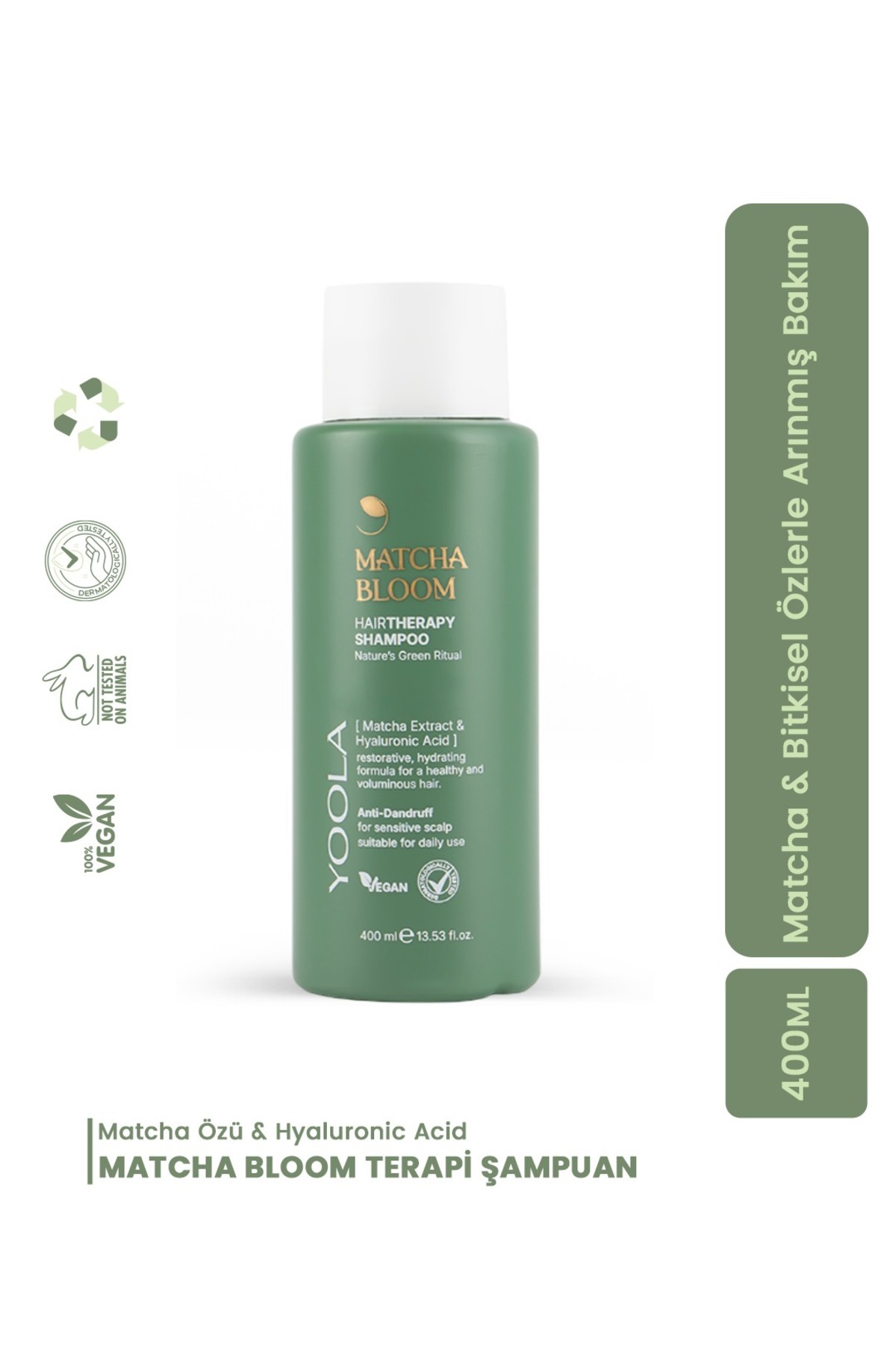 Yoola VEGAN - Matcha Özlü Kepek Karşıtı Arındırıcı Şampuan 400 ml