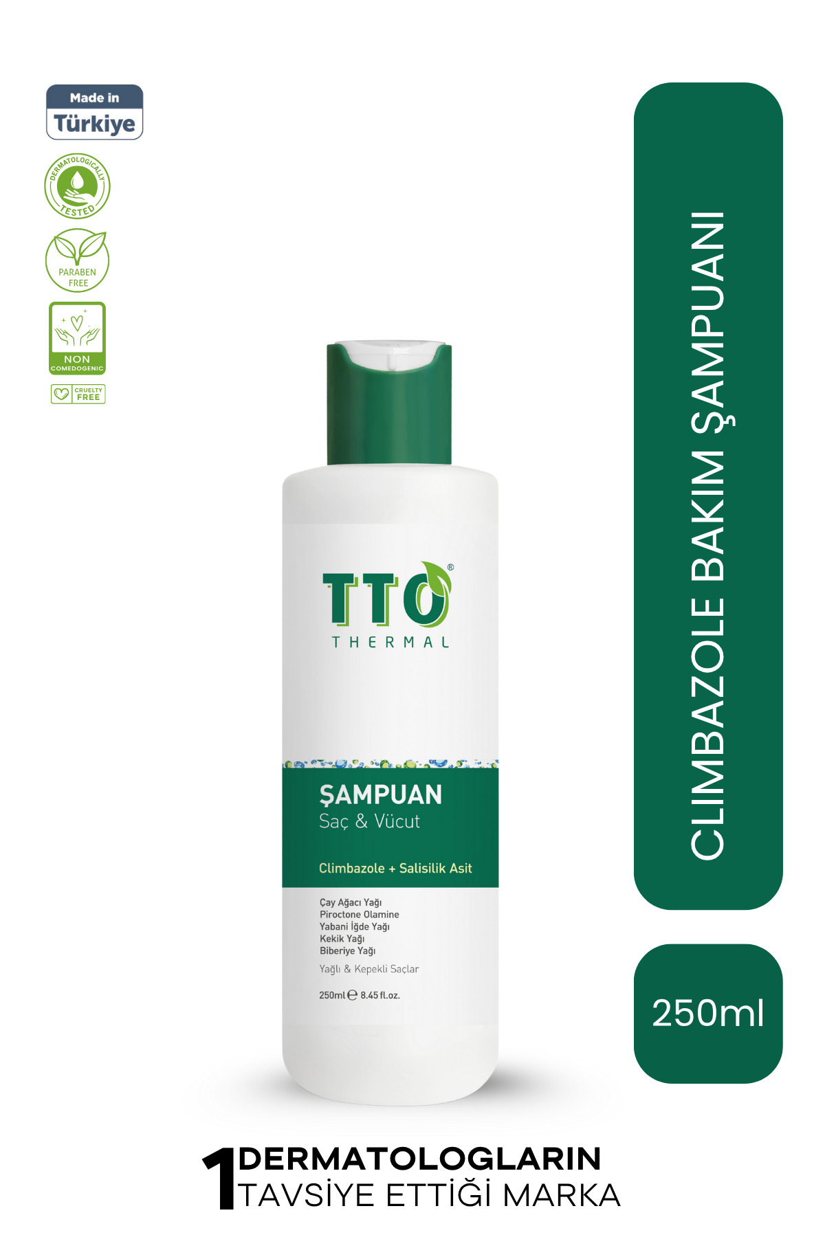 TTO Climbazole Ve Çay Ağacı Içeren Saç Ve Vücut Şampuanı 250 ml