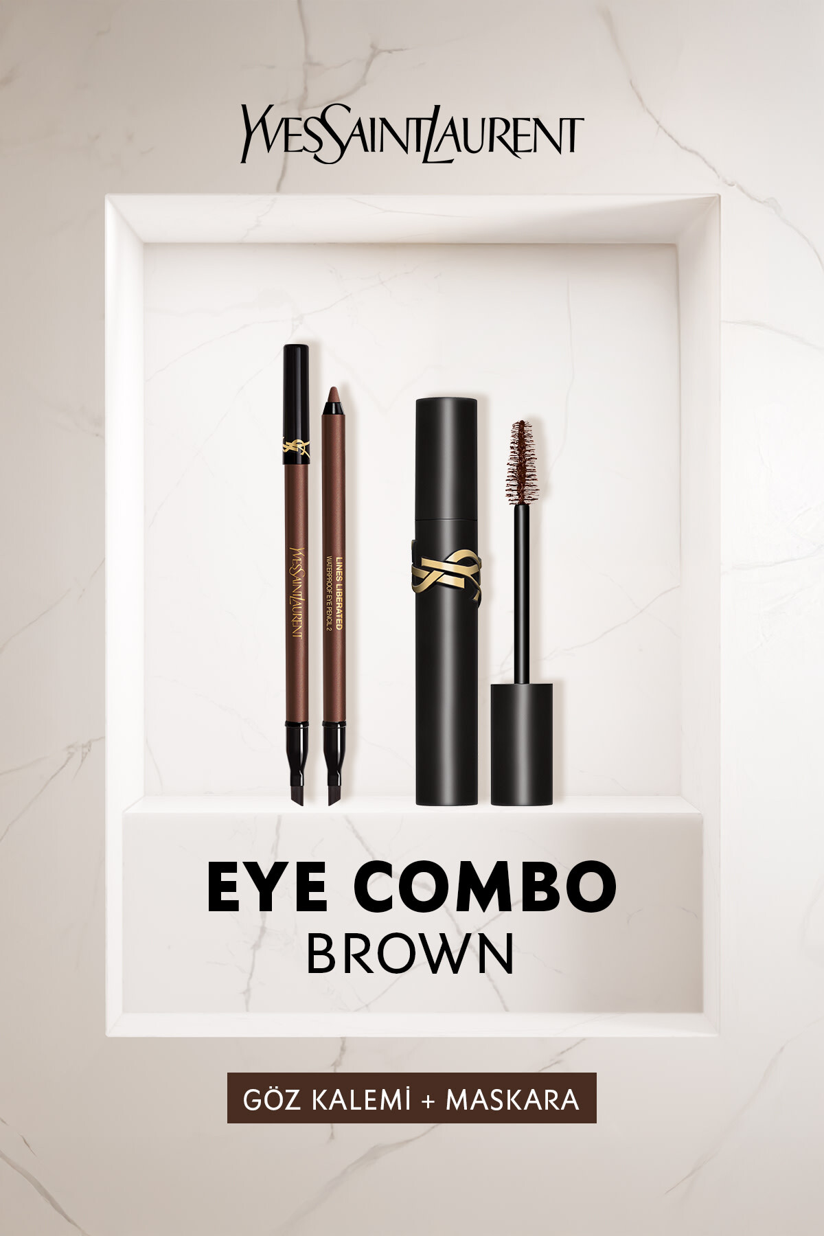 Yves Saint Laurent Eye Combo Kahverengi Göz Kalemi + Maskara Makyaj Seti 7829999999241
