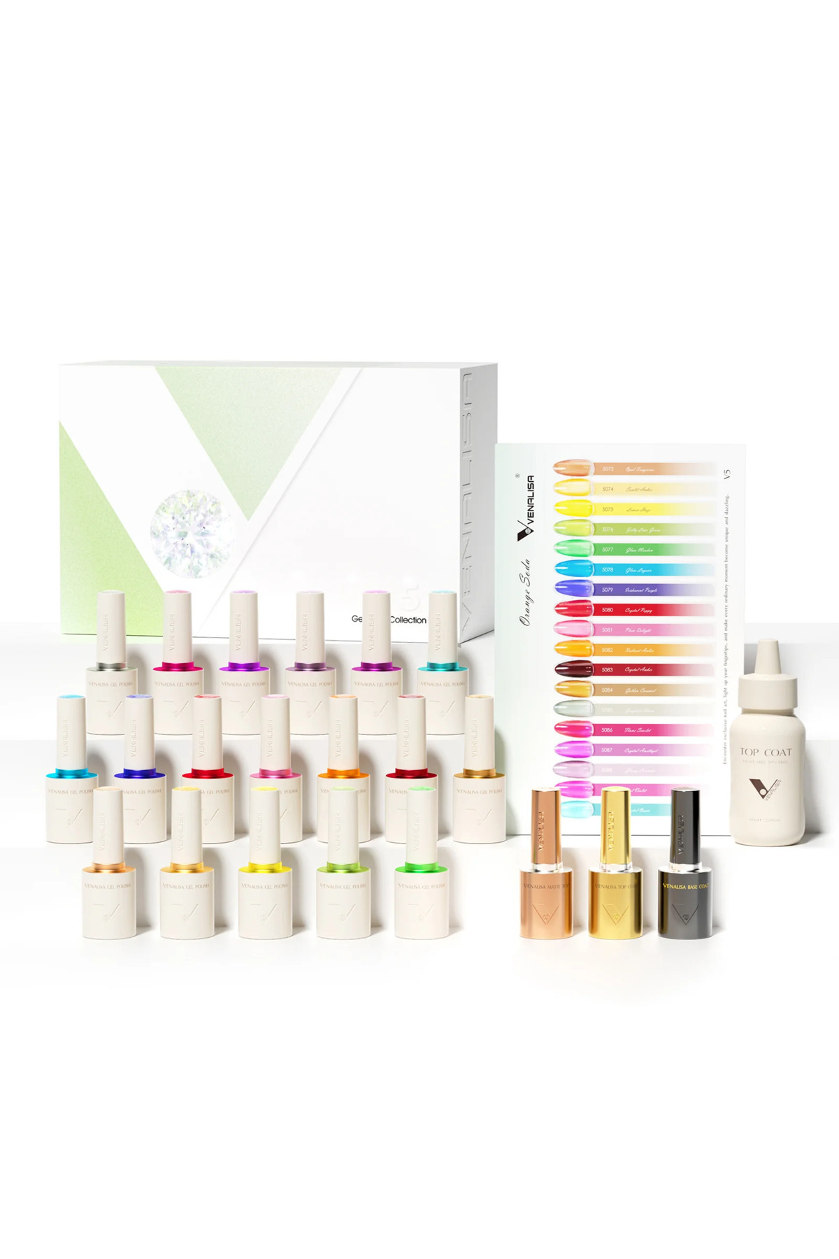 Venalisa 10 ml Hema TPO Free Uv Led Kalıcı Oje Seti 18 renk + 4 Katman + Pleksi Lüks Katolog V5 SET