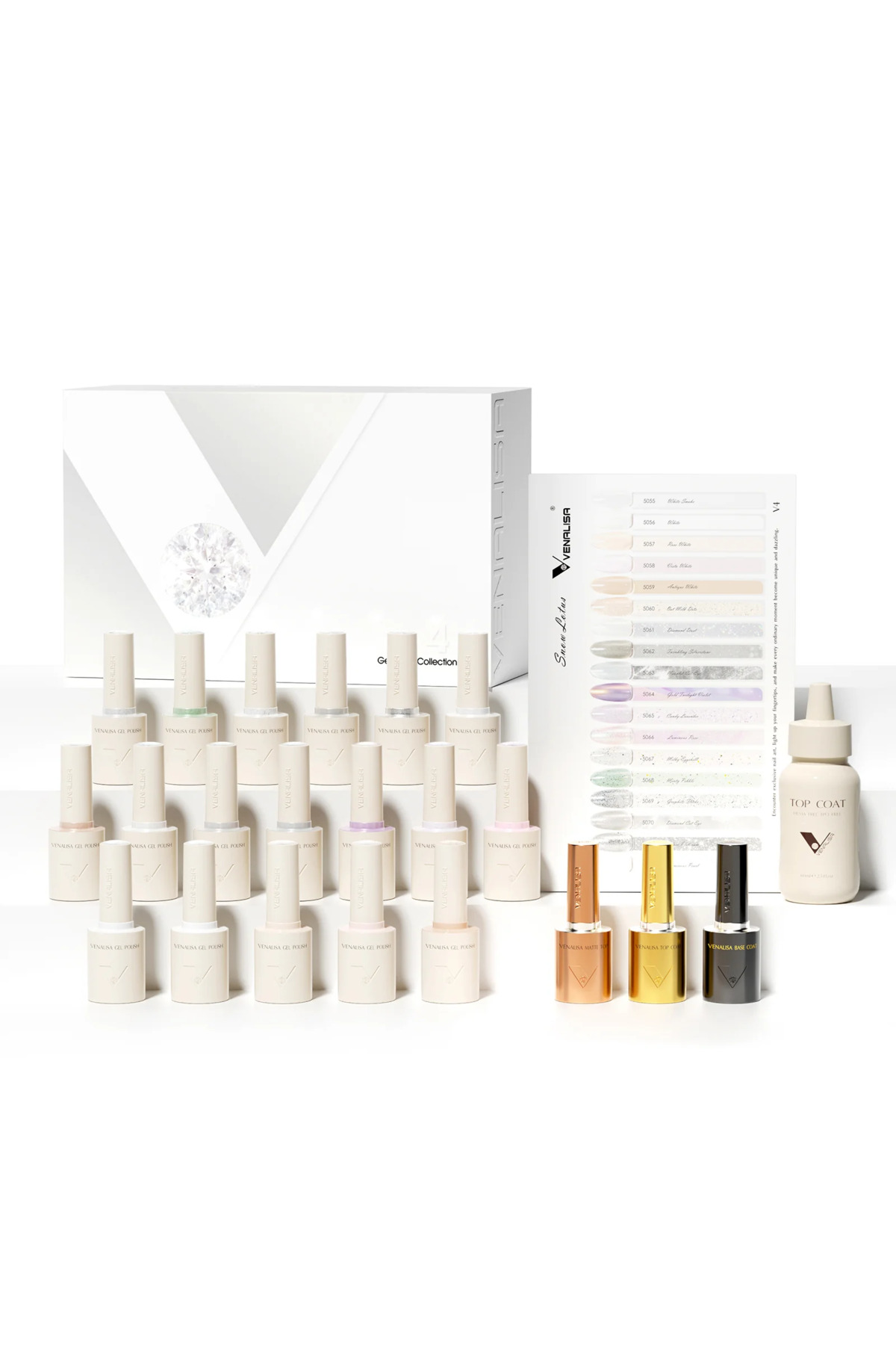 Venalisa 10 ml Hema TPO Free Uv Led Kalıcı Oje Seti 18 renk + 4 Katman + Pleksi Lüks Katolog V4 SET