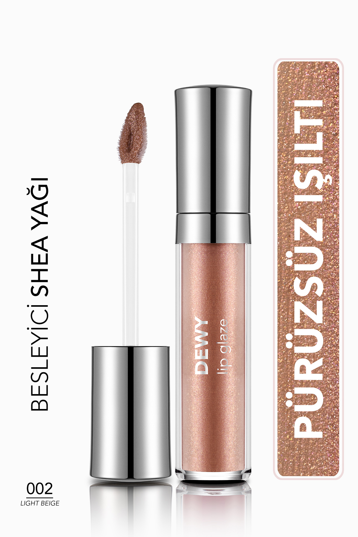 Flormar Dewy Lip Glaze Nemlendirici Etkili Yarı Transparan Dudak Parlatıcısı - 002 LIGHT BEIGE