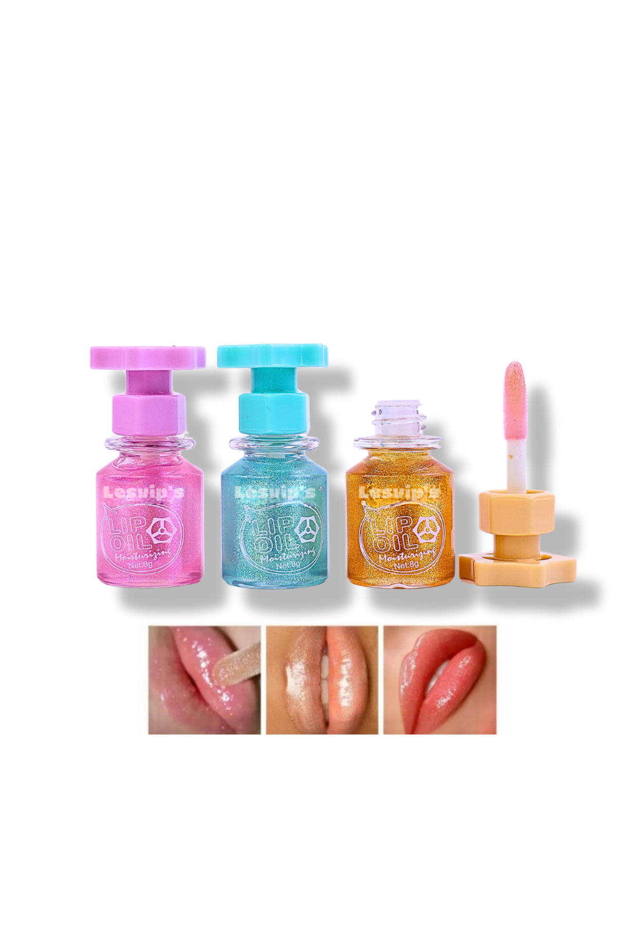 Lesvip's Dudak nemlendirici lip oil likit dudak parlatıcı 3'lü set