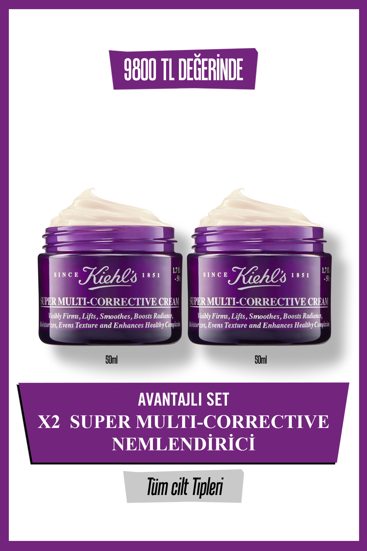 Kiehl's Super Multi-Corrective Yaşlanma Karşıtı Nemlendirici Cilt Bakım Seti