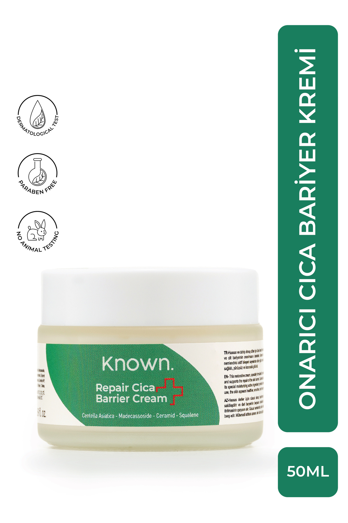KNOWN. Onarıcı ve Nemlendirici Bariyer Koruyucu Cica Krem 50 ml