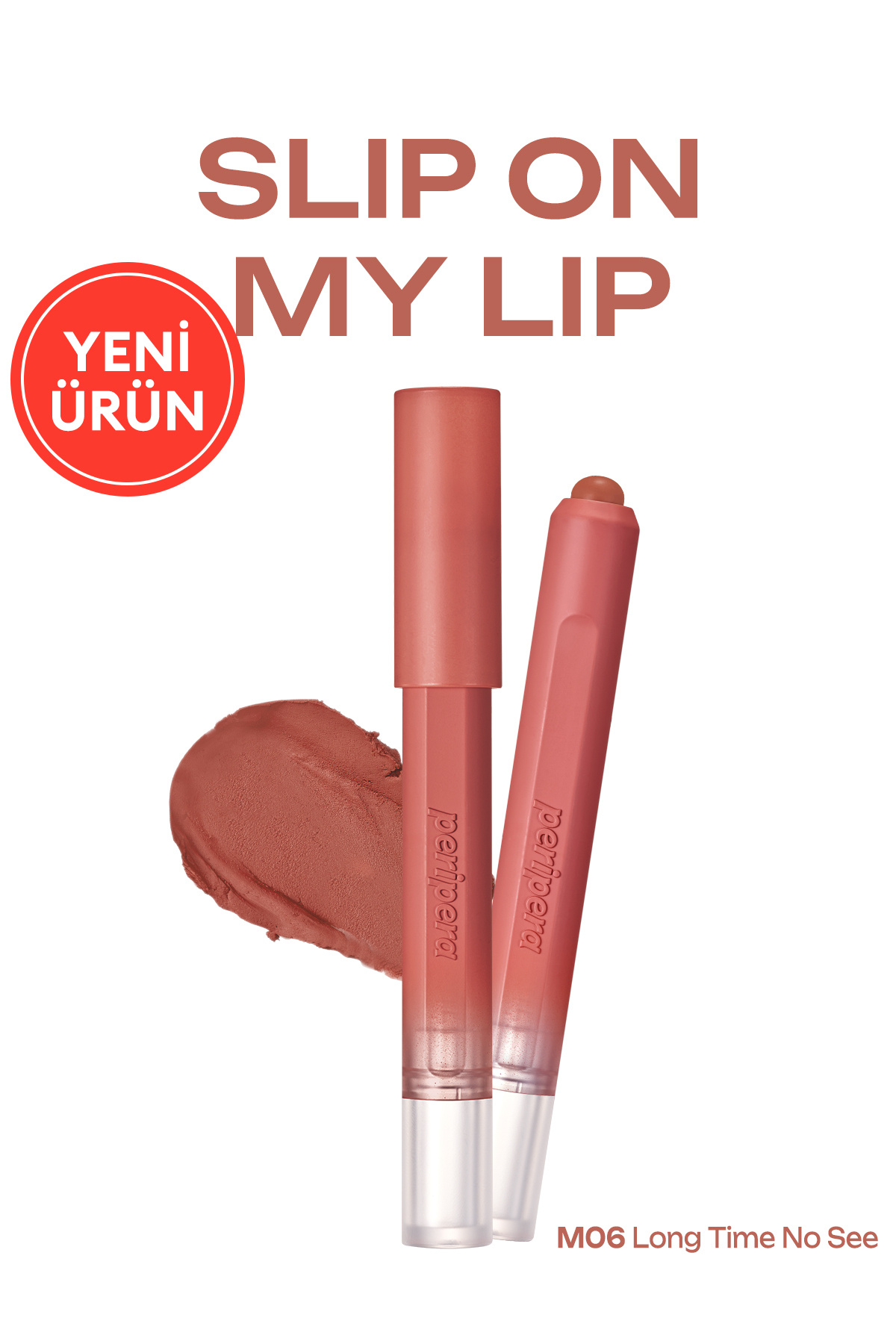 PERIPERA Tek Dokunuşla Pürüzsüzce Uygulanan Hafif Yapılı Kalem Ruj Slip On My Lip (M06 LongTime No)