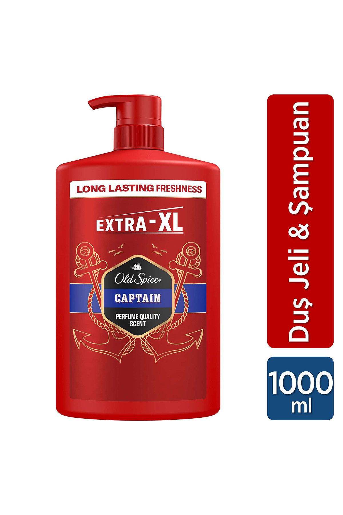 Old Spice Captain Erkekler İçin Duş Jeli ve Şampuan 1000 ml Ekstra-XL
