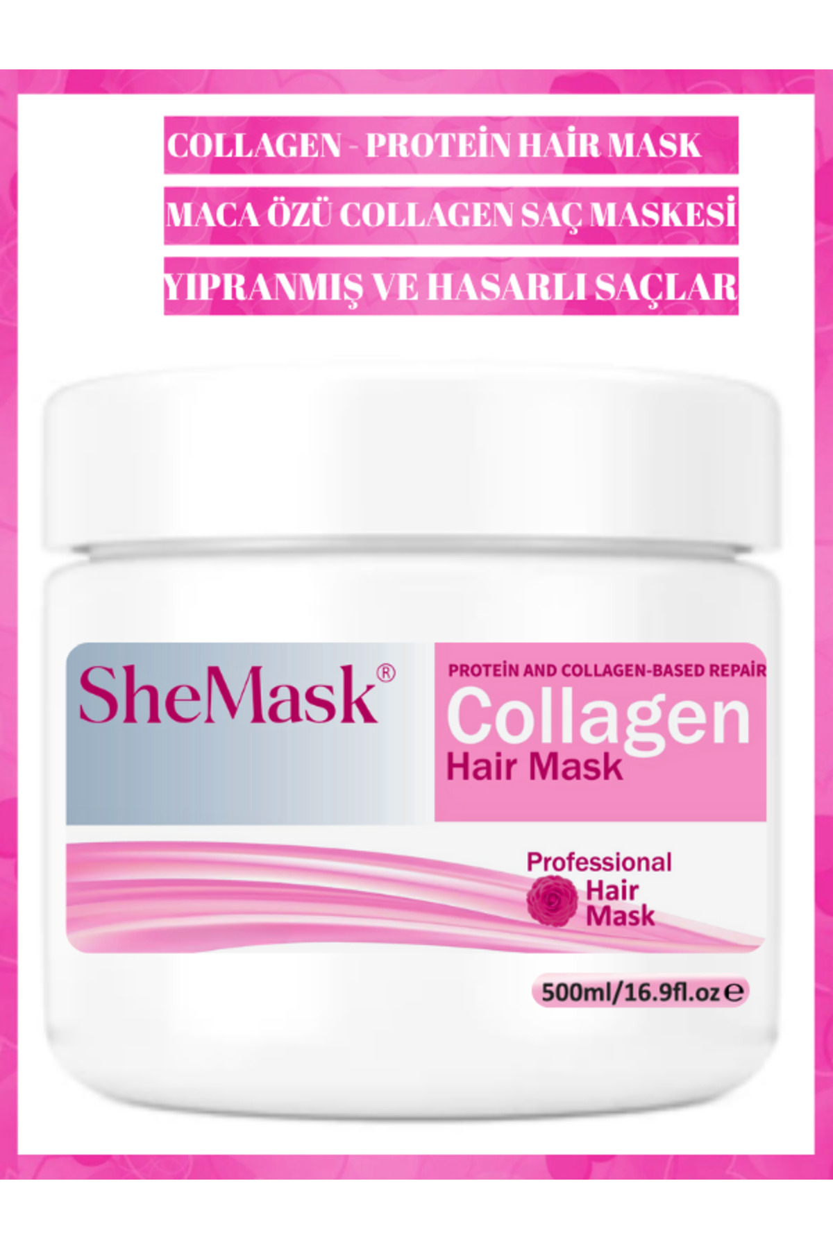 SheMask Saç Maskesi Kolajen Keratin Etkili Saç Proteini Shea Yağı Özlü Yoğun Onarıcı Ve Besleyici Saç Bakımı