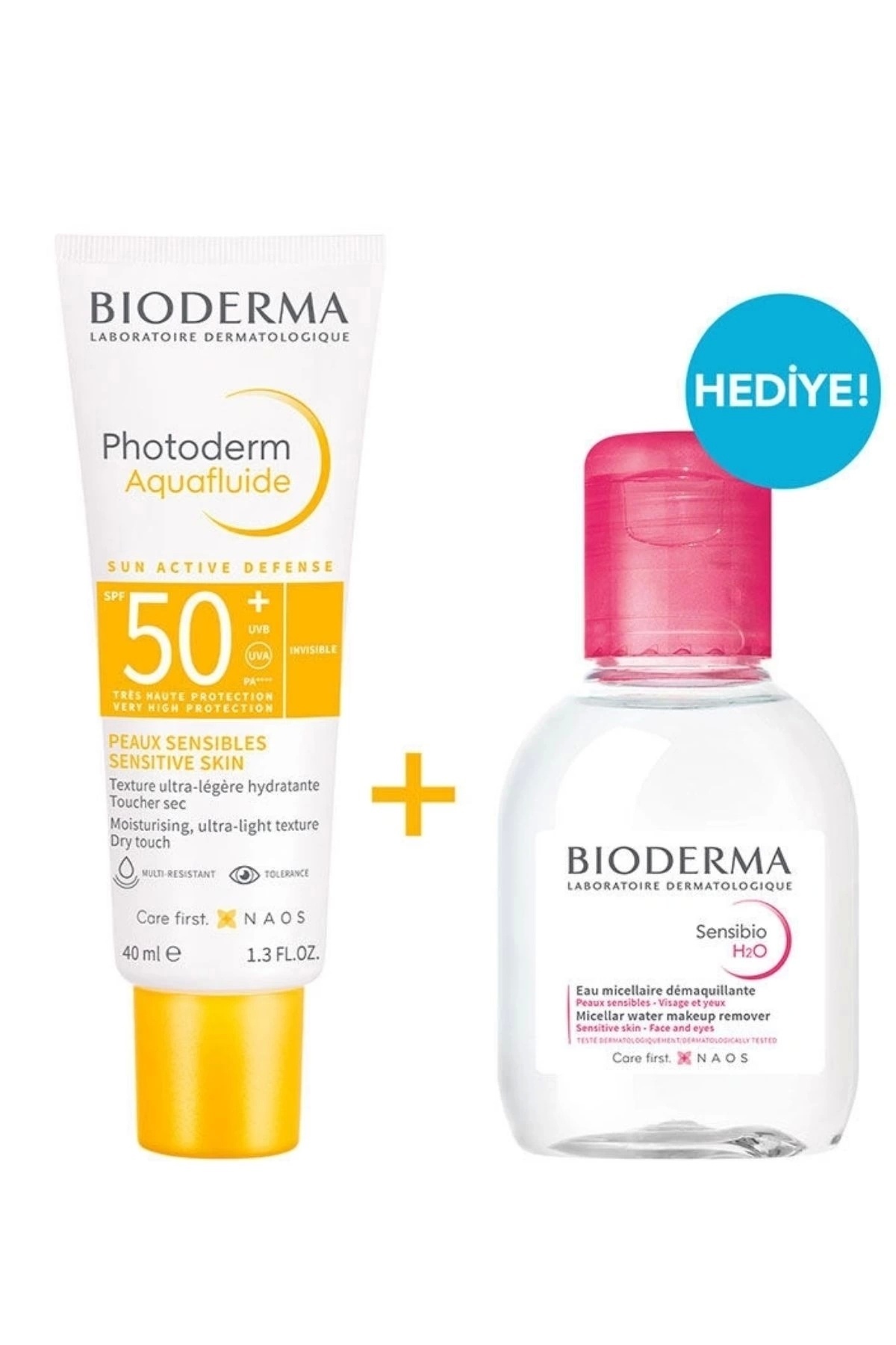Bioderma Photoderm Aquafluid SPF50+ 40 ml & Sensibio H2O 100 ml - Kofre