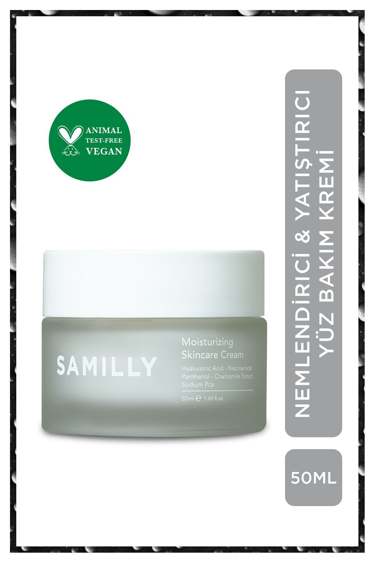SAMILLY Su Bazlı Nemlendirici Yüz Kremi 50 ml | Hyaluronik Asit, Niacinamide, Aydınlatıcı ve Yatıştırıcı