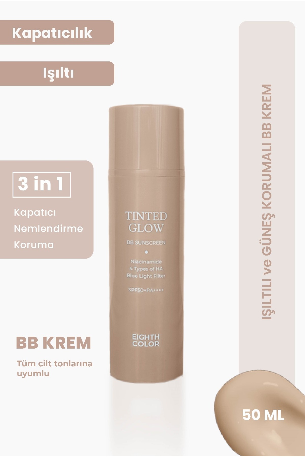 EIGHTH COLOR Tinted Glow Işıltılı ve Renkli Yüz Güneş Kremi
