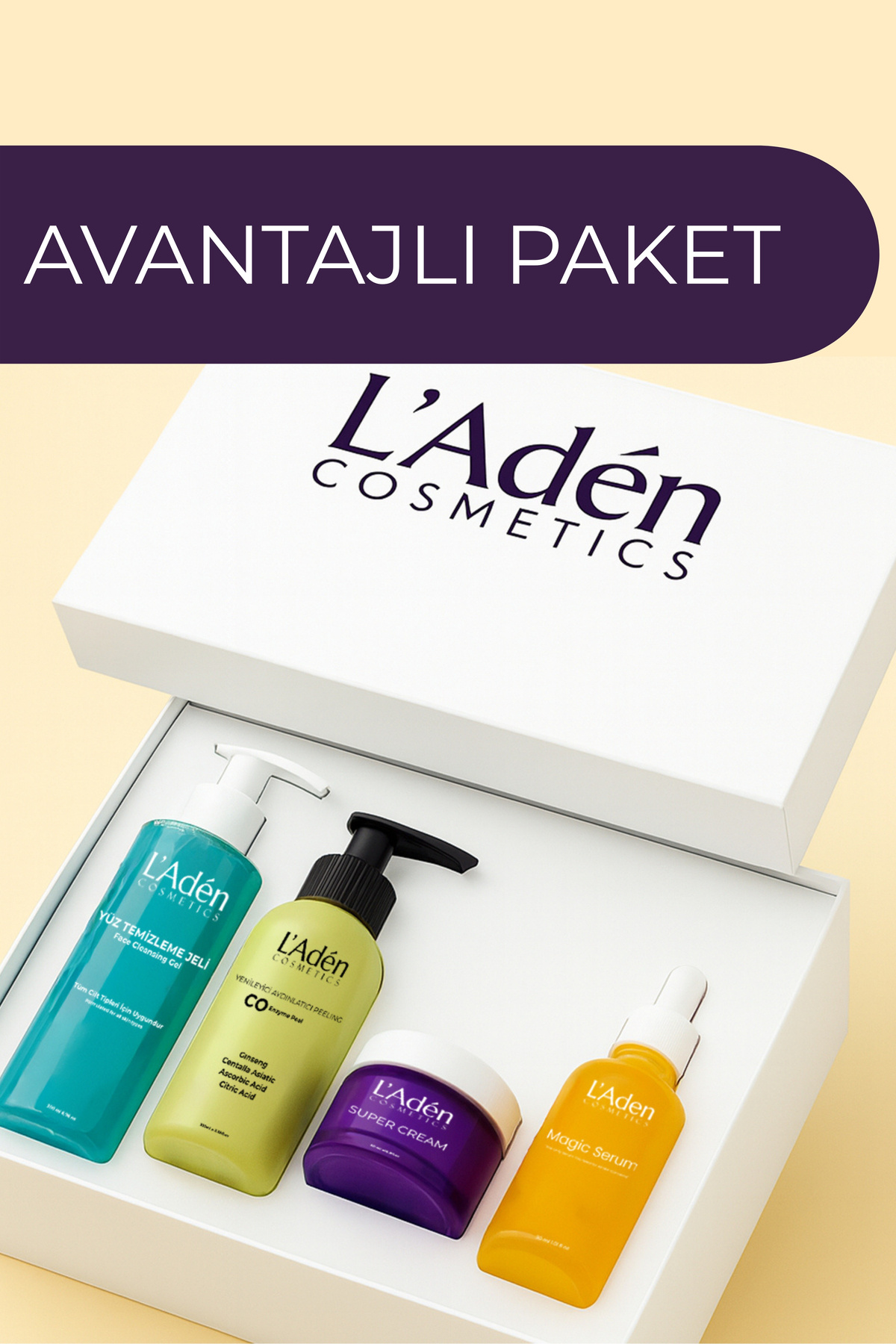 L'Aden Cosmetics Kırışıklık Görünümü Azaltan Cilde Canlılık ve Enerji Kazandıran Antiaging Bakım Seti - Avantajlı Set