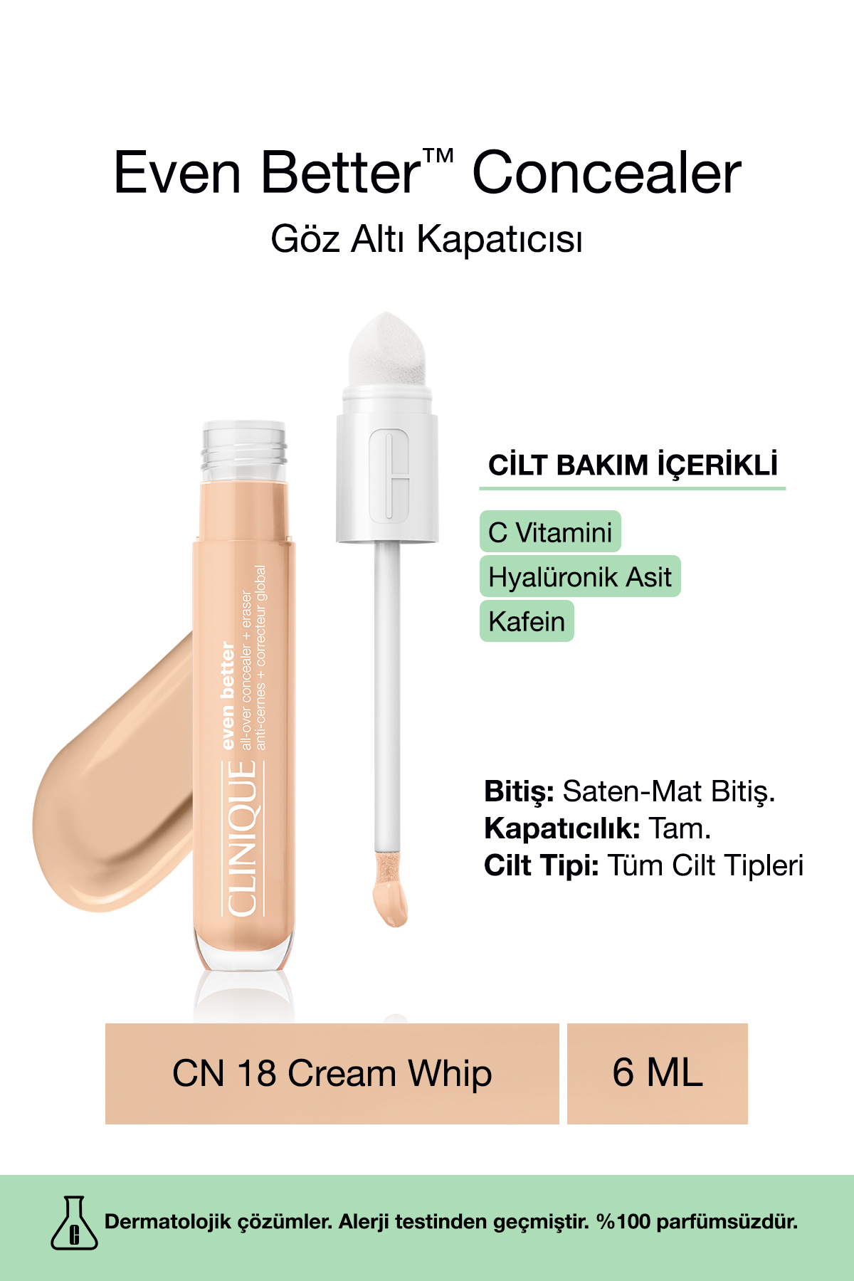 Clinique Cilt Bakım İçerikli Göz Altı Kapatıcısı - Even Better™ Concealer - CN 18 Cream Whip - 6ml